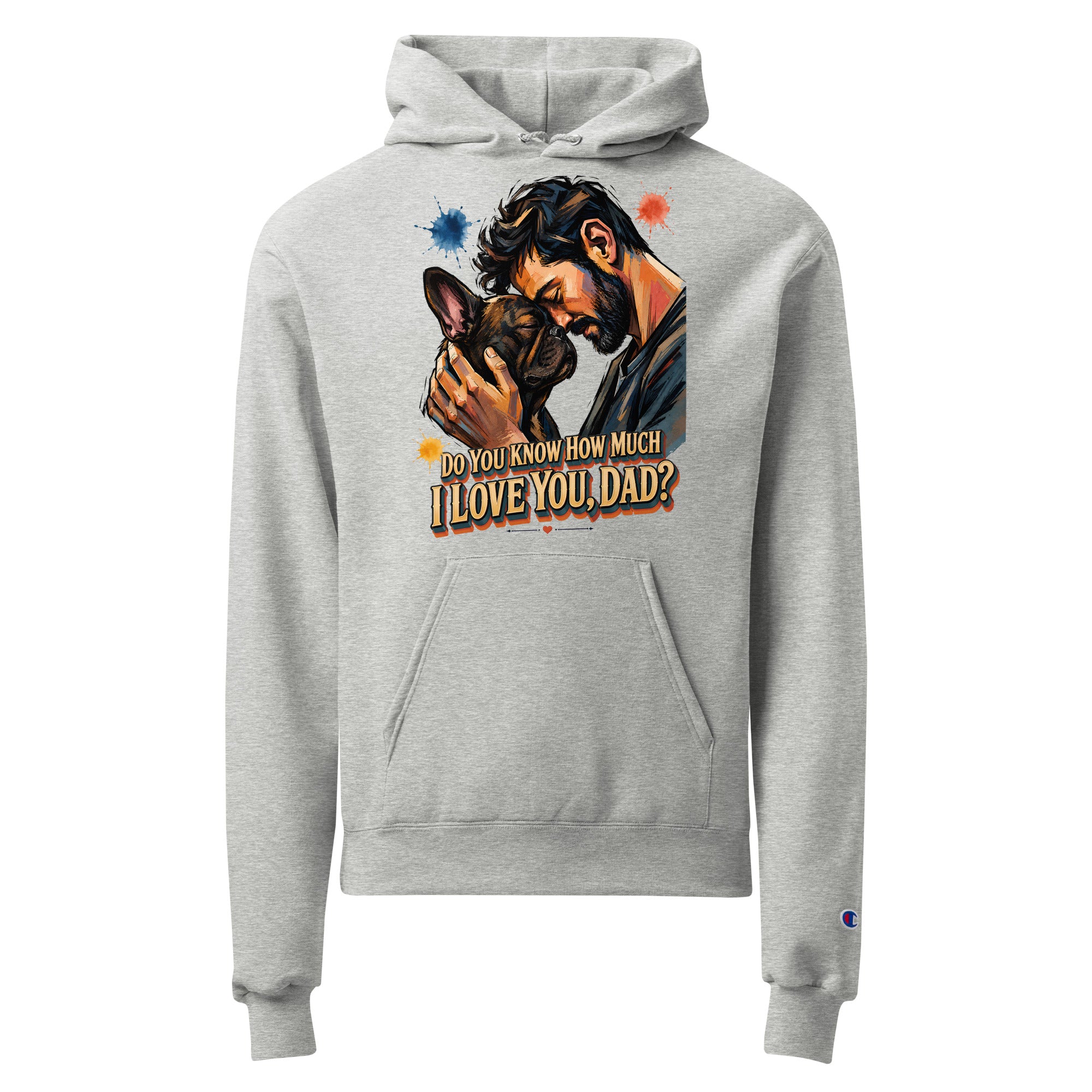 Frenchie Dad Champion Hoodie - Unisex Premium French Bulldog Lovers Pullover H-12 by printfluence.net