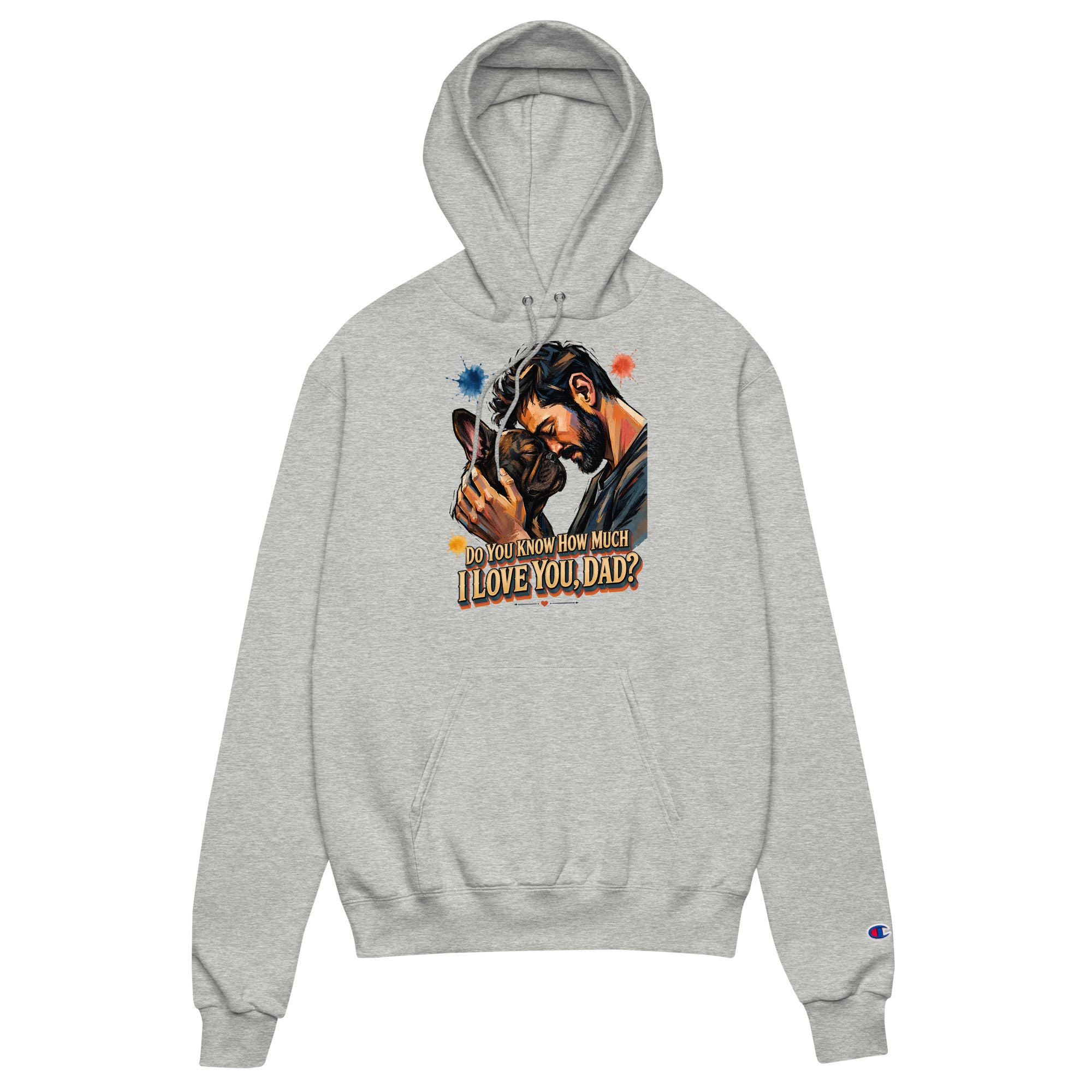 Frenchie Dad Champion Hoodie - Unisex Premium French Bulldog Lovers Pullover H-12 by printfluence.net