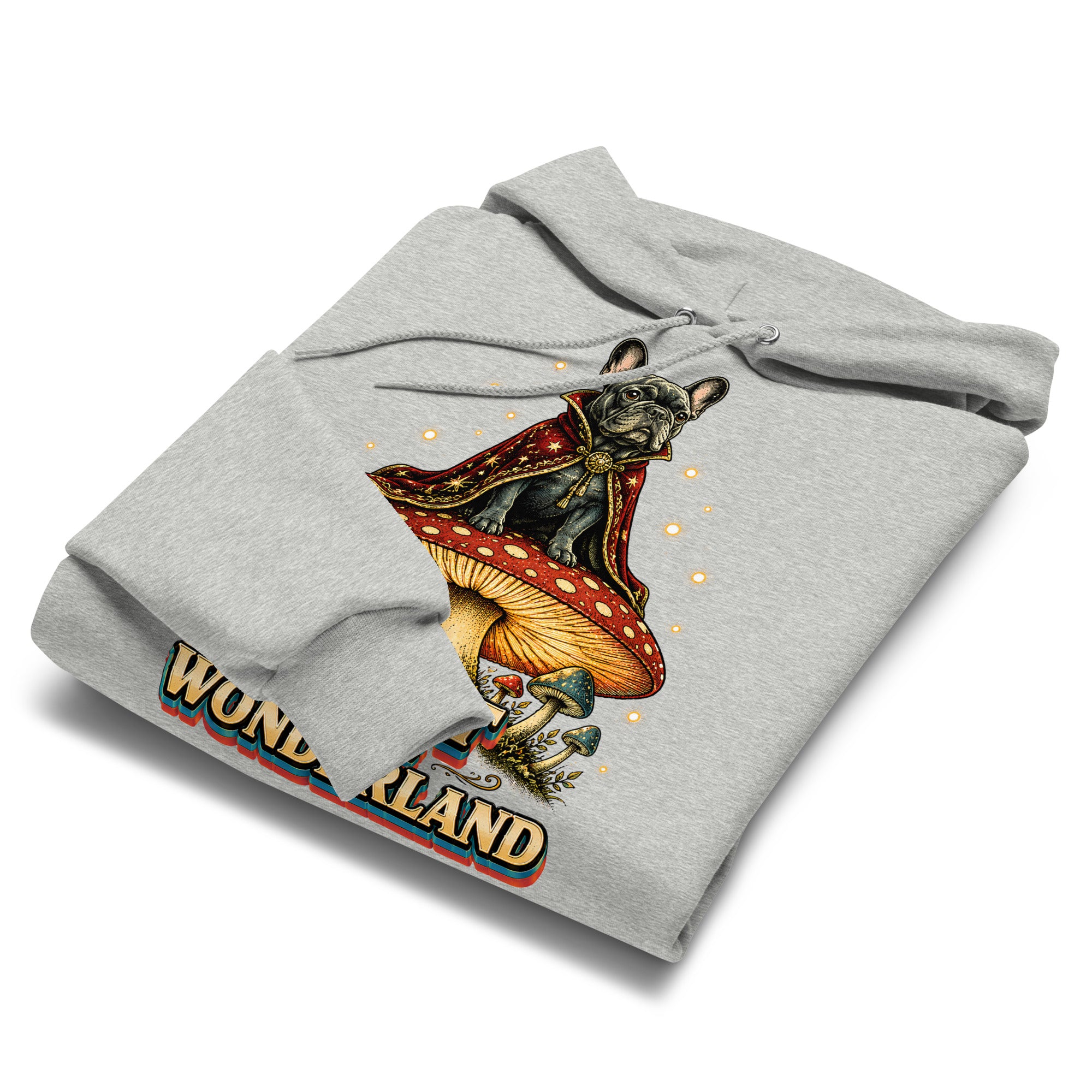 Lost in Wonderland Frenchie Mushroom Champion Hoodie - Fantasy Dog Lover Hoodie H-12 by printfluence.net
