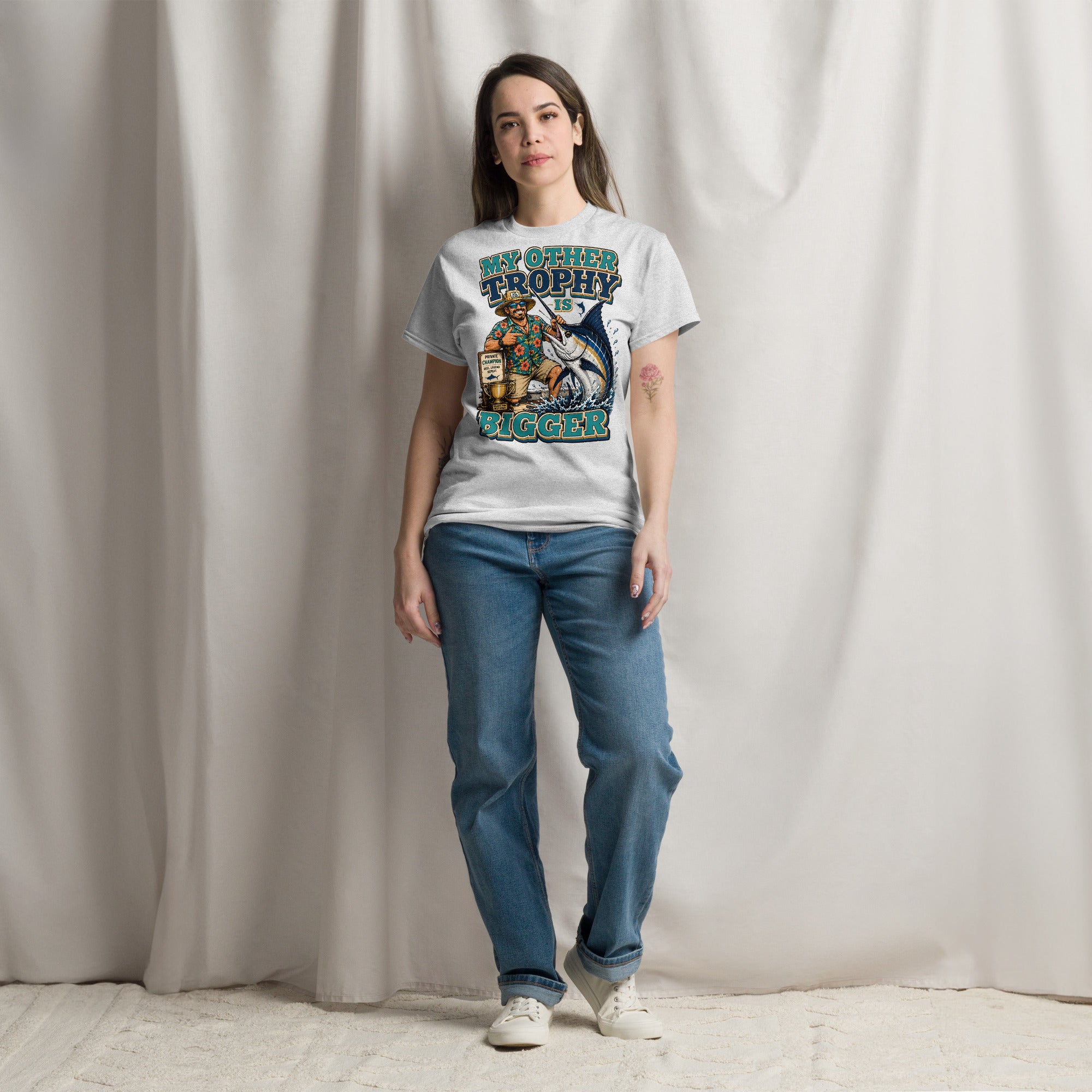 My Other Trophy Is Bigger - Fishing Lovers Unisex Classic Tee by printfluence.net