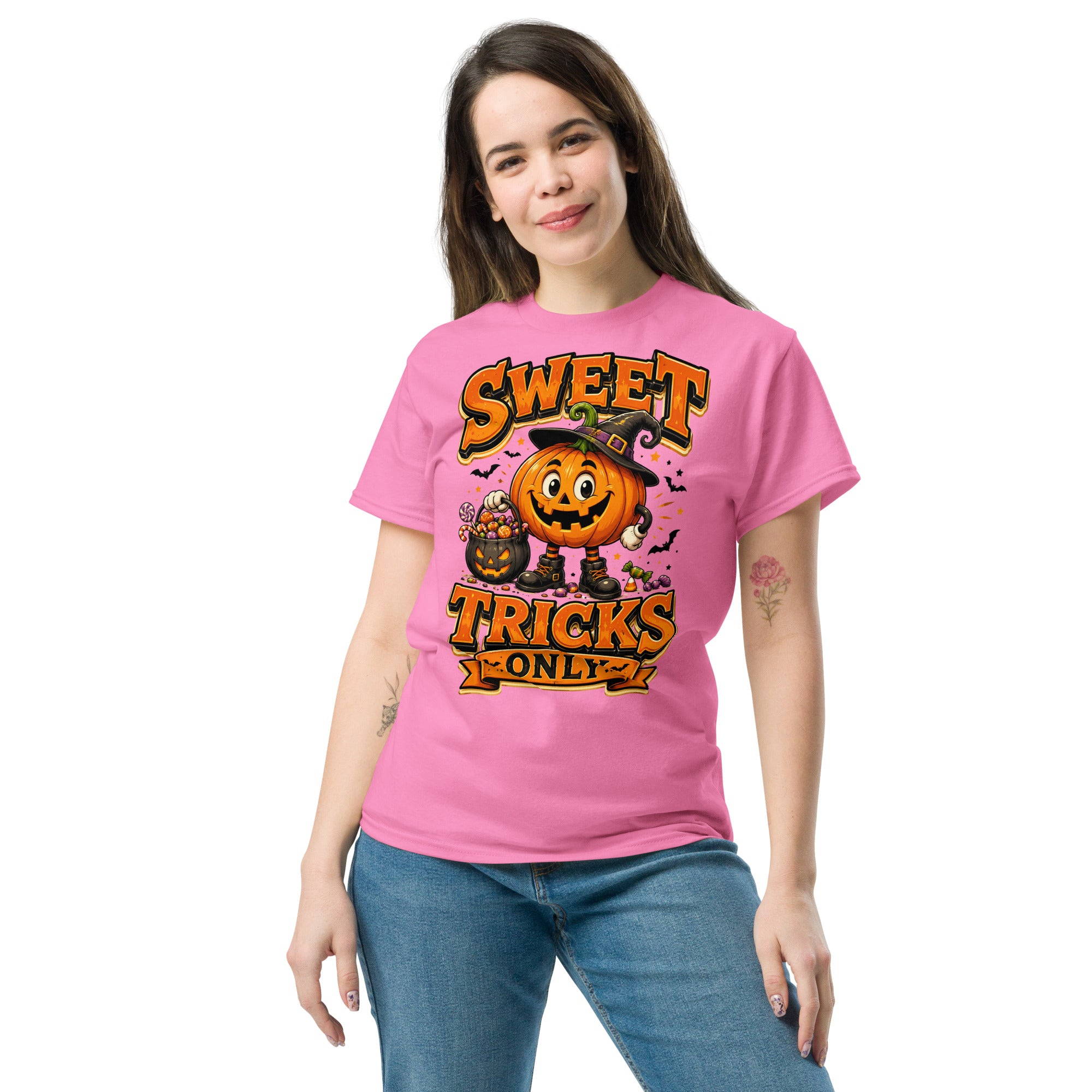 Vintage Halloween Pumpkin Horror & Mystery Unisex Classic Tee by printfluence.net