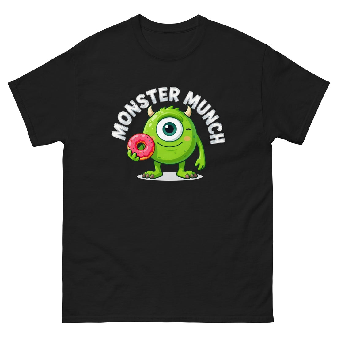 Unisex classic tee - Monster Munch T-Shirt – Funny One-Eyed Donut Monster Design by printfluence.net