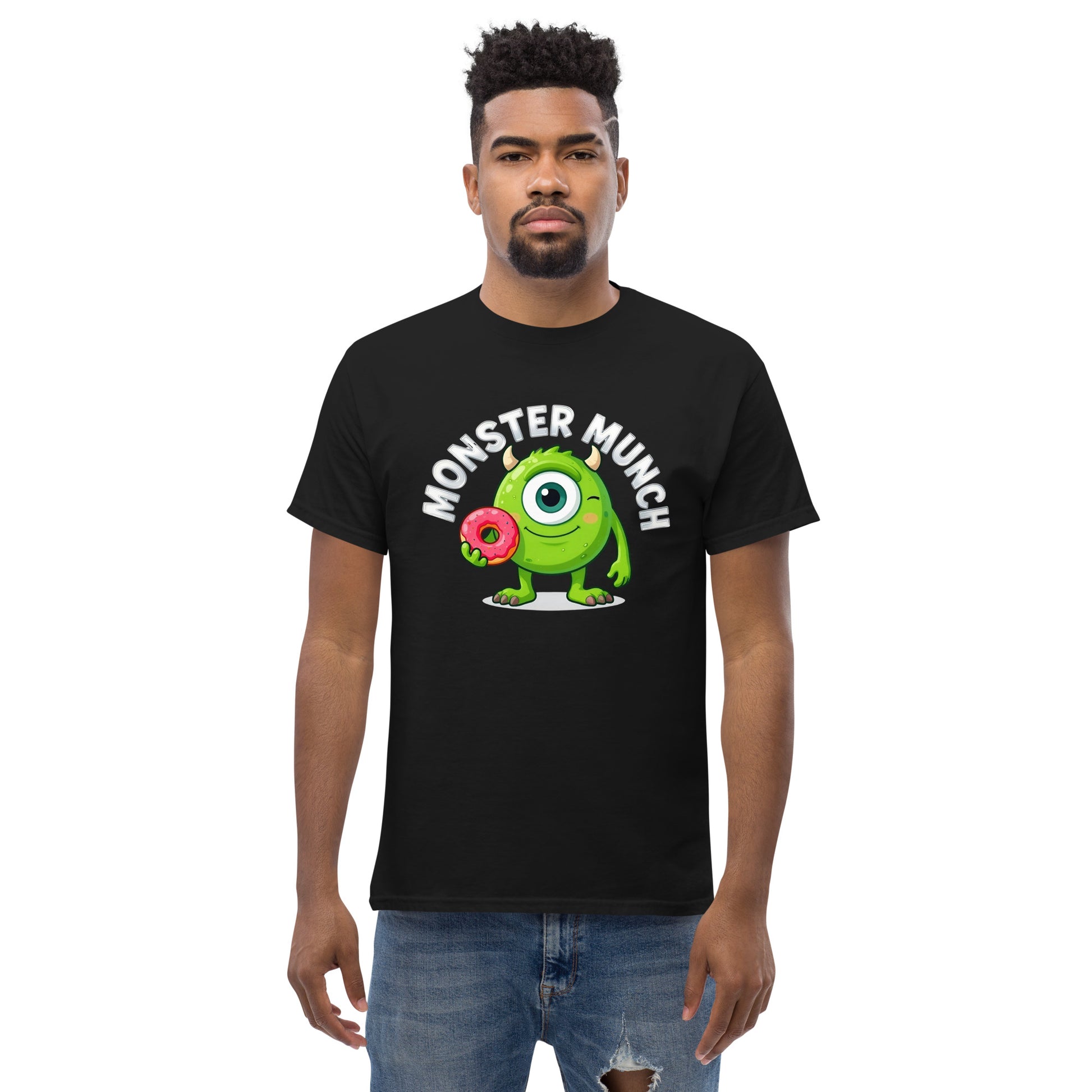 Unisex classic tee - Monster Munch T-Shirt – Funny One-Eyed Donut Monster Design by printfluence.net
