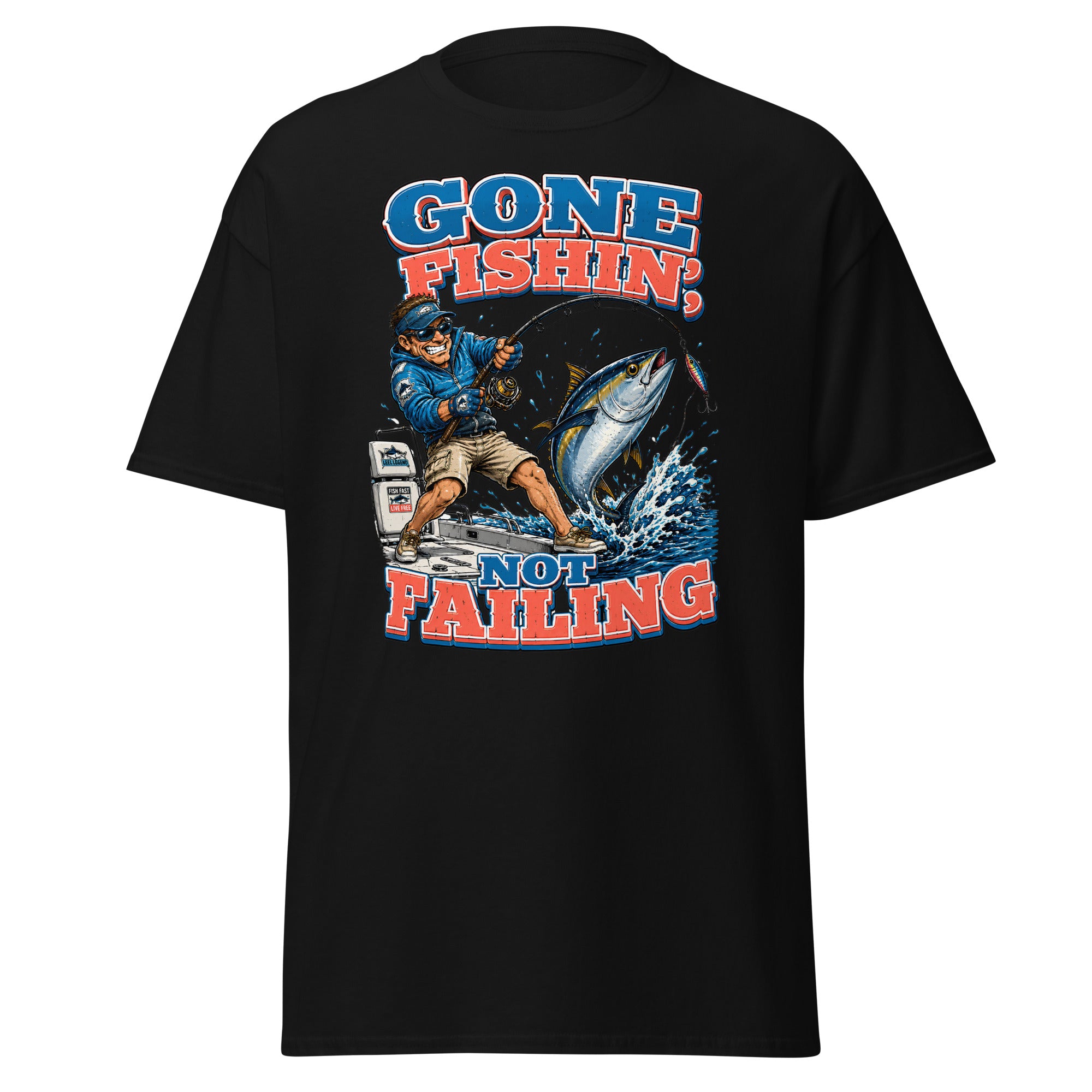Gone Fishin Not Failing T-Shirt - Funny Tuna Fishing Graphic Tee for Men & Women, Fishing Lovers Gift by printfluence.net