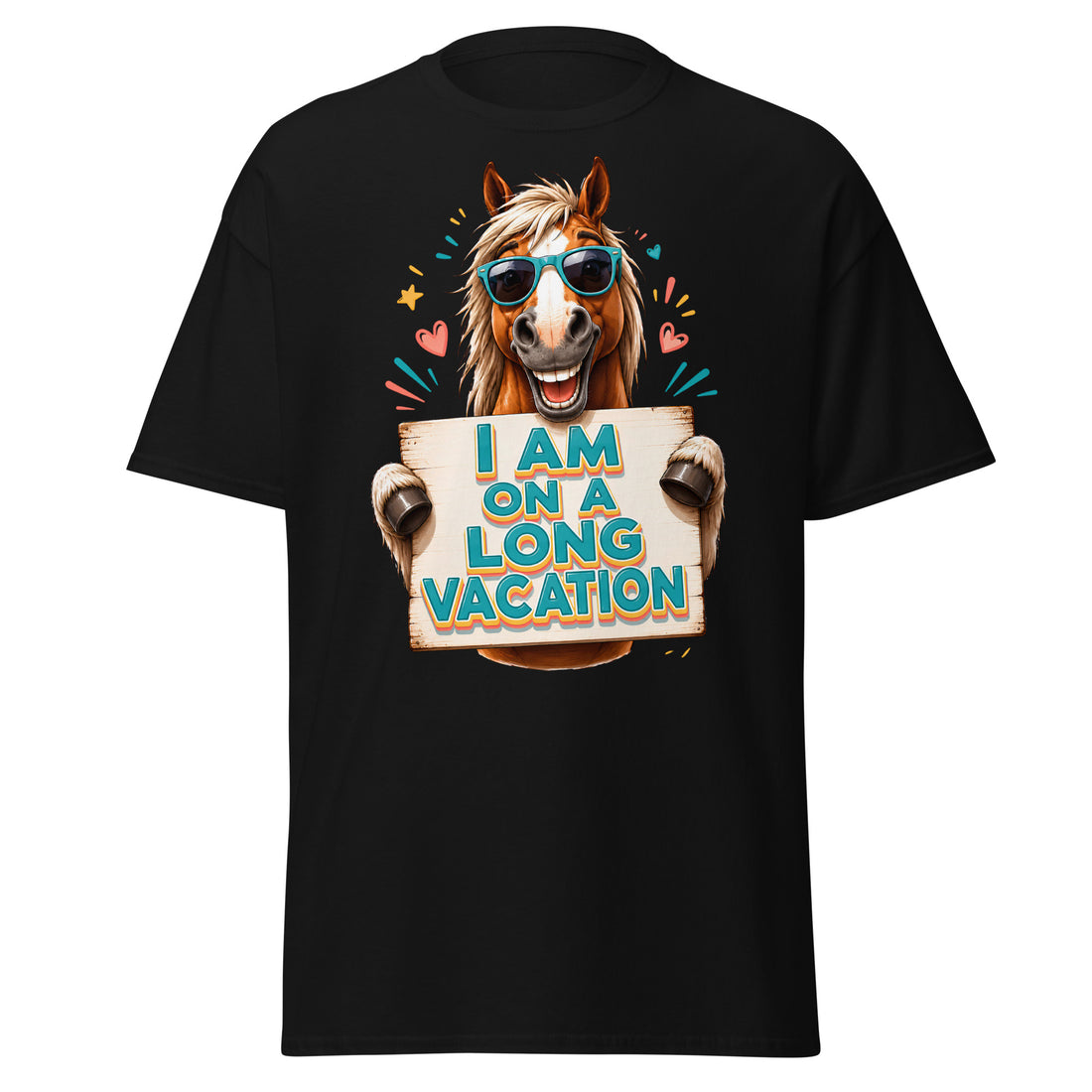 Long Vacation Horse Lovers Tee – Funny Equestrian Classic T-Shirt by printfluence.net
