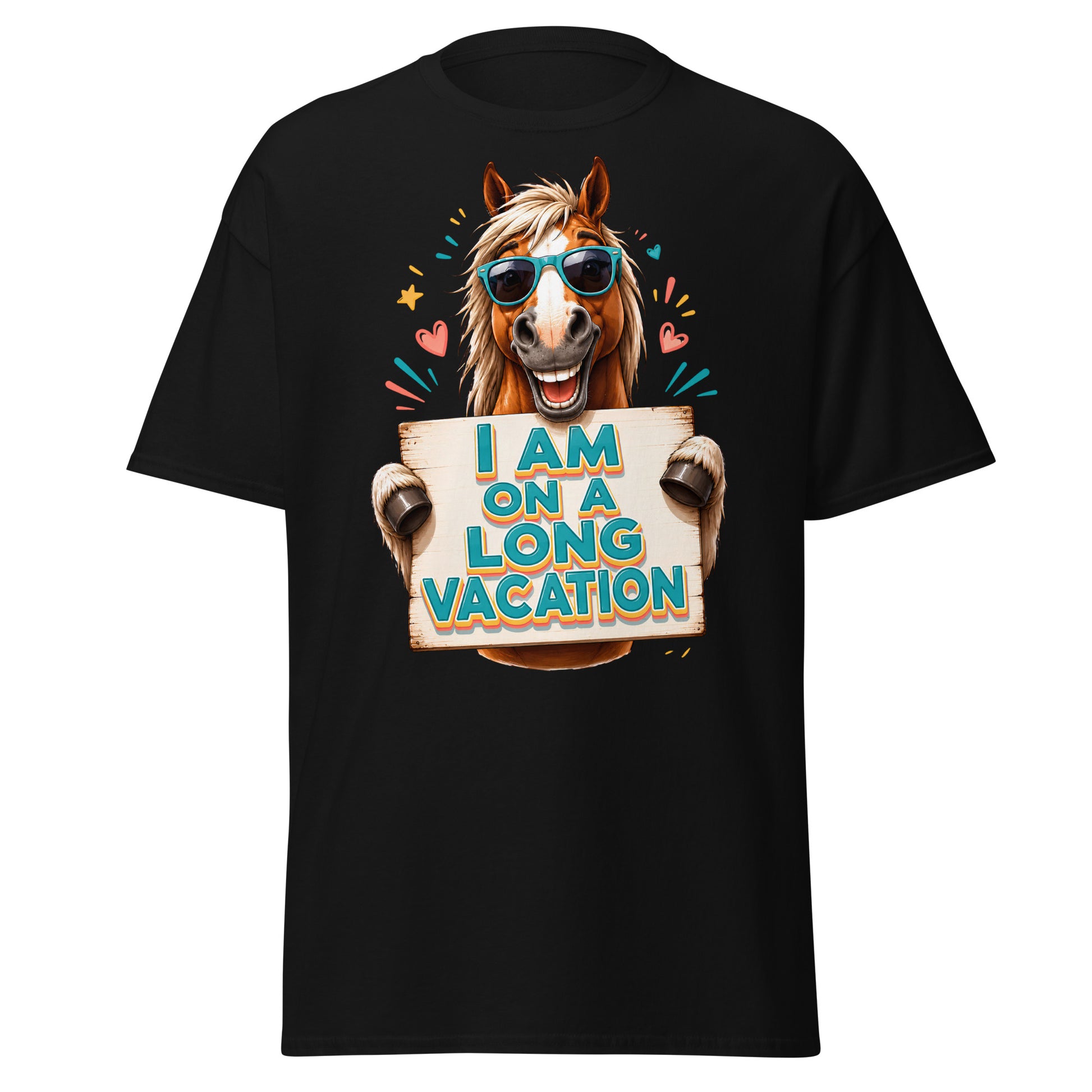 Long Vacation Horse Lovers Tee – Funny Equestrian Classic T-Shirt by printfluence.net