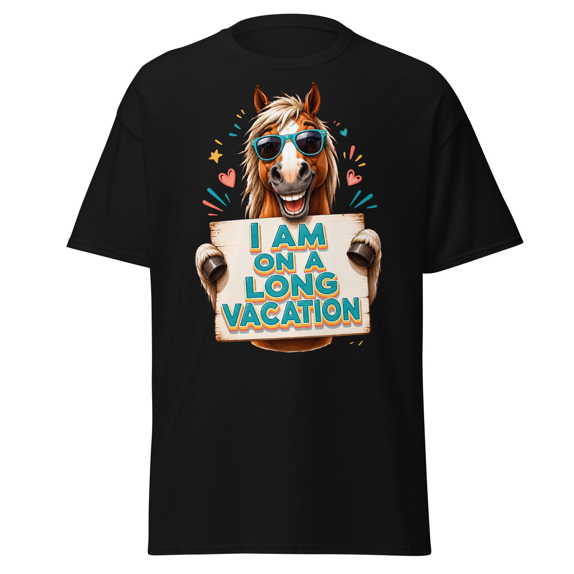 Long Vacation Horse Lovers Tee – Funny Equestrian Classic T-Shirt by printfluence.net