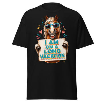 Long Vacation Horse Lovers Tee – Funny Equestrian Classic T-Shirt by printfluence.net
