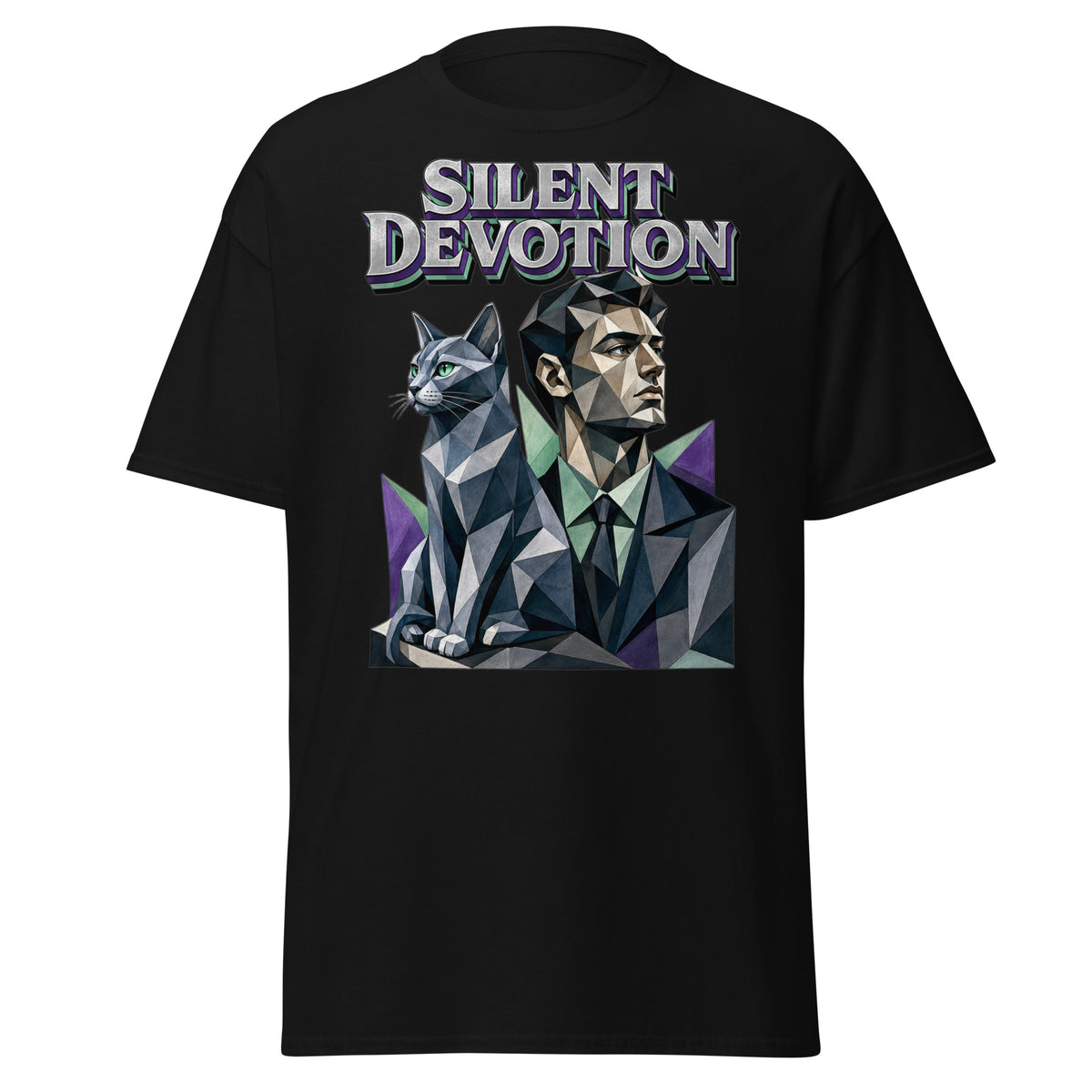 Cat Lovers Unisex Classic Tee Silent Devotion by printfluence.net