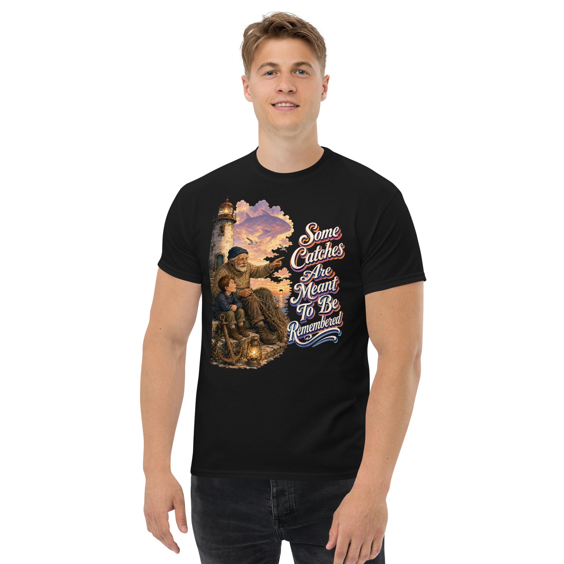 Fishing Lovers | Unisex Classic Tee — Some Catches Are Meant To Be Remembered by printfluence