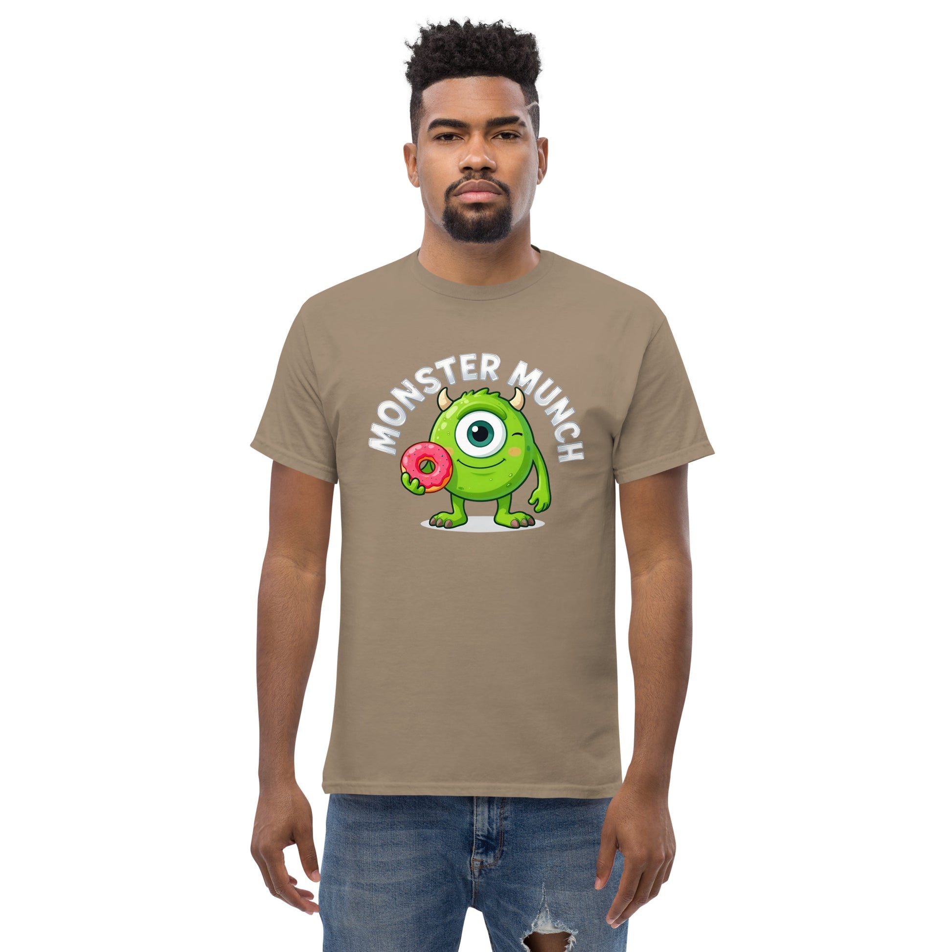 Unisex classic tee - Monster Munch T-Shirt – Funny One-Eyed Donut Monster Design by printfluence.net