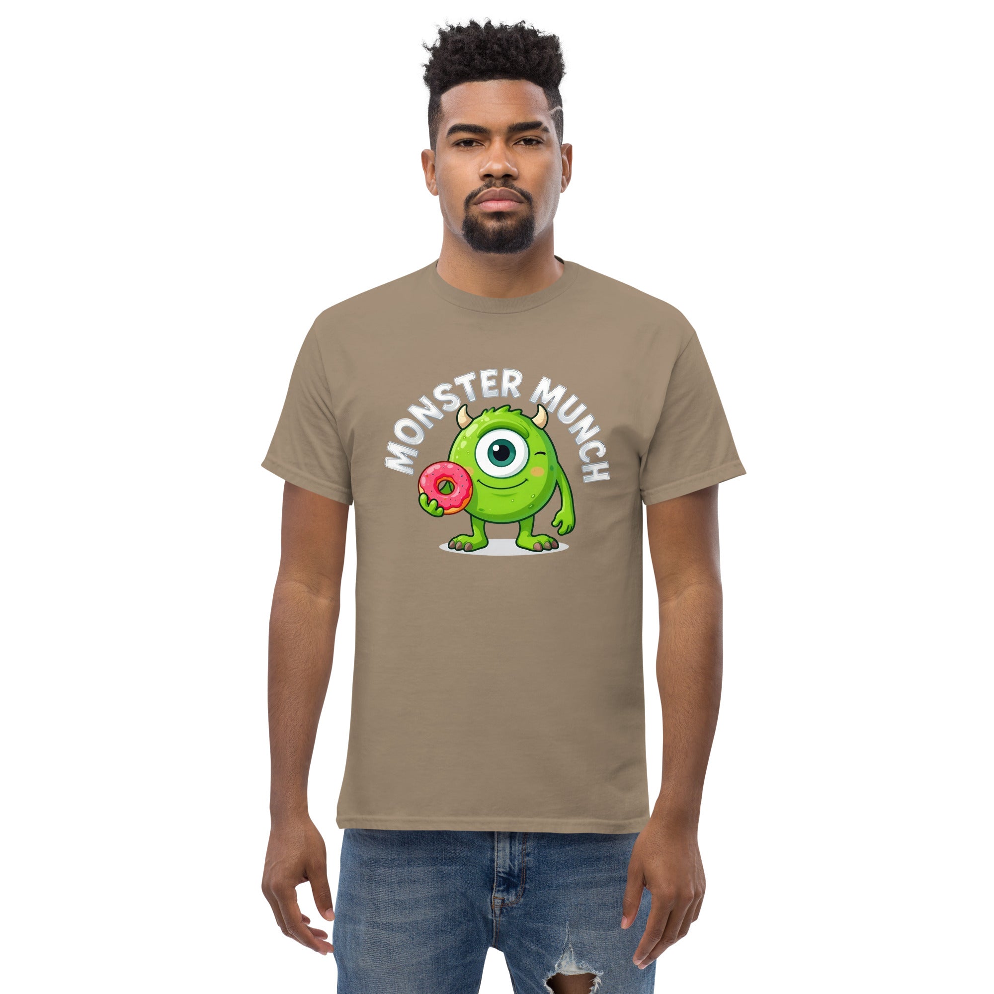 Unisex classic tee - Monster Munch T-Shirt – Funny One-Eyed Donut Monster Design by printfluence.net