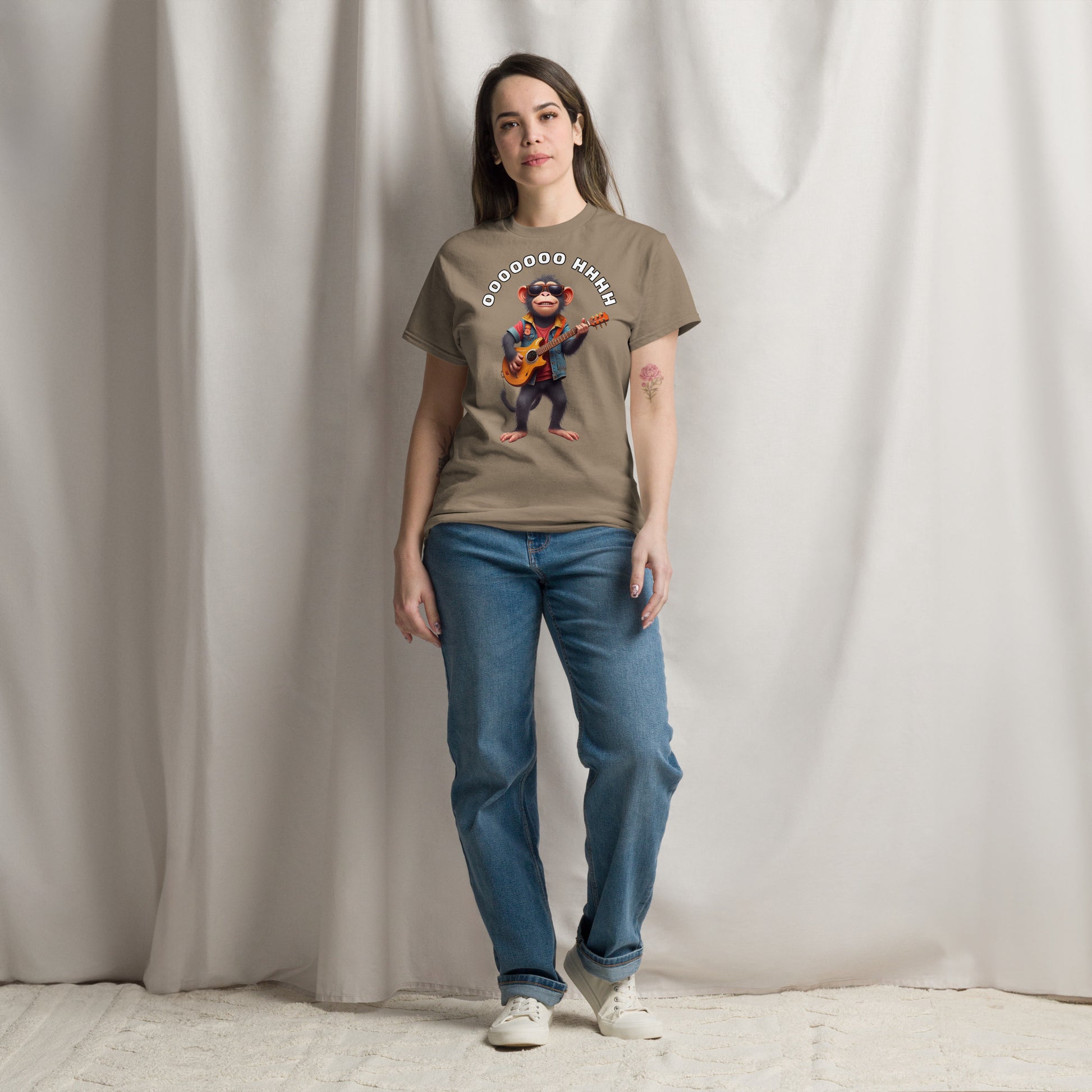 Unisex classic tee - Rockstar Monkey Classic Tee – For Elite Performers & Champions by printfluence.net