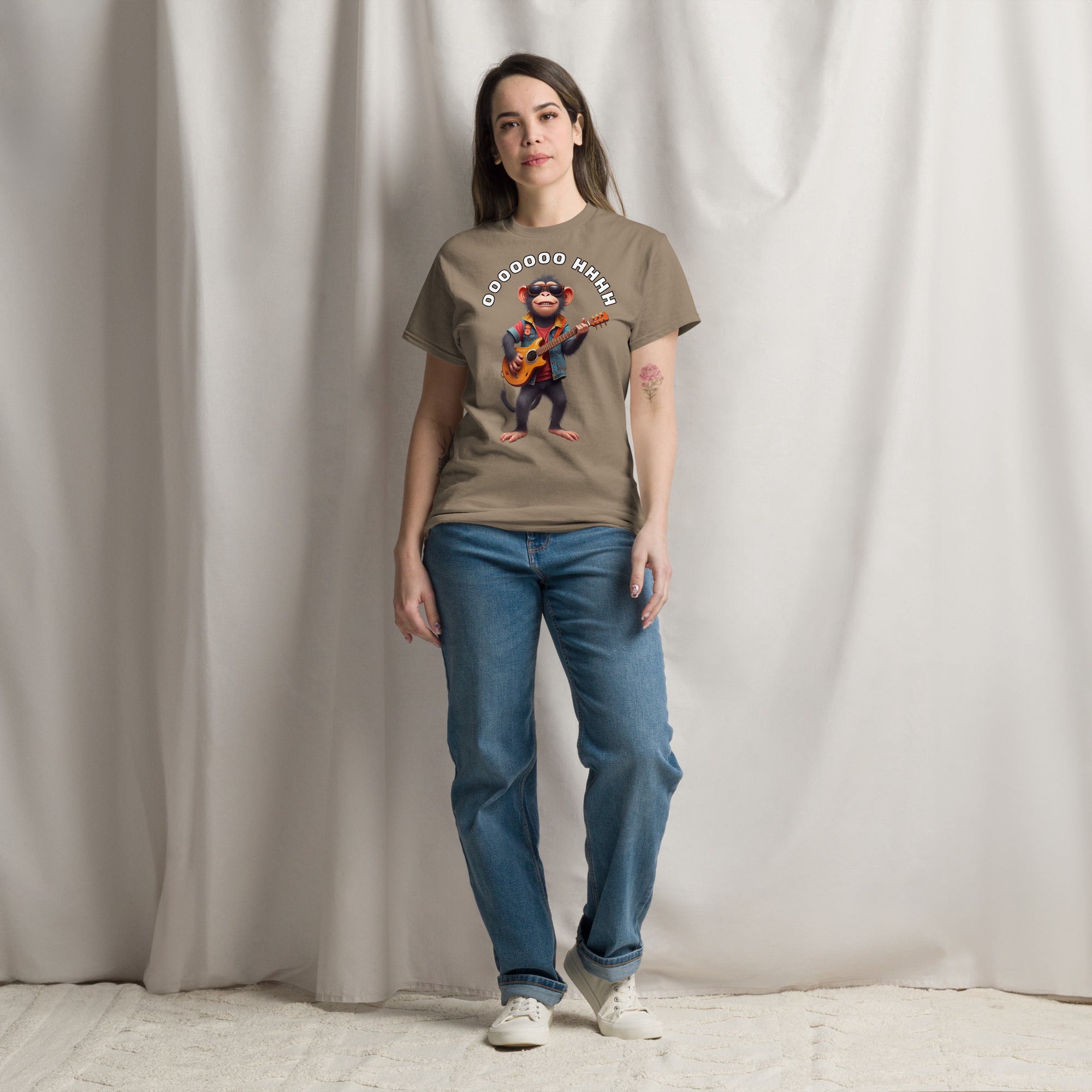 Unisex classic tee - Rockstar Monkey Classic Tee – For Elite Performers & Champions by printfluence.net