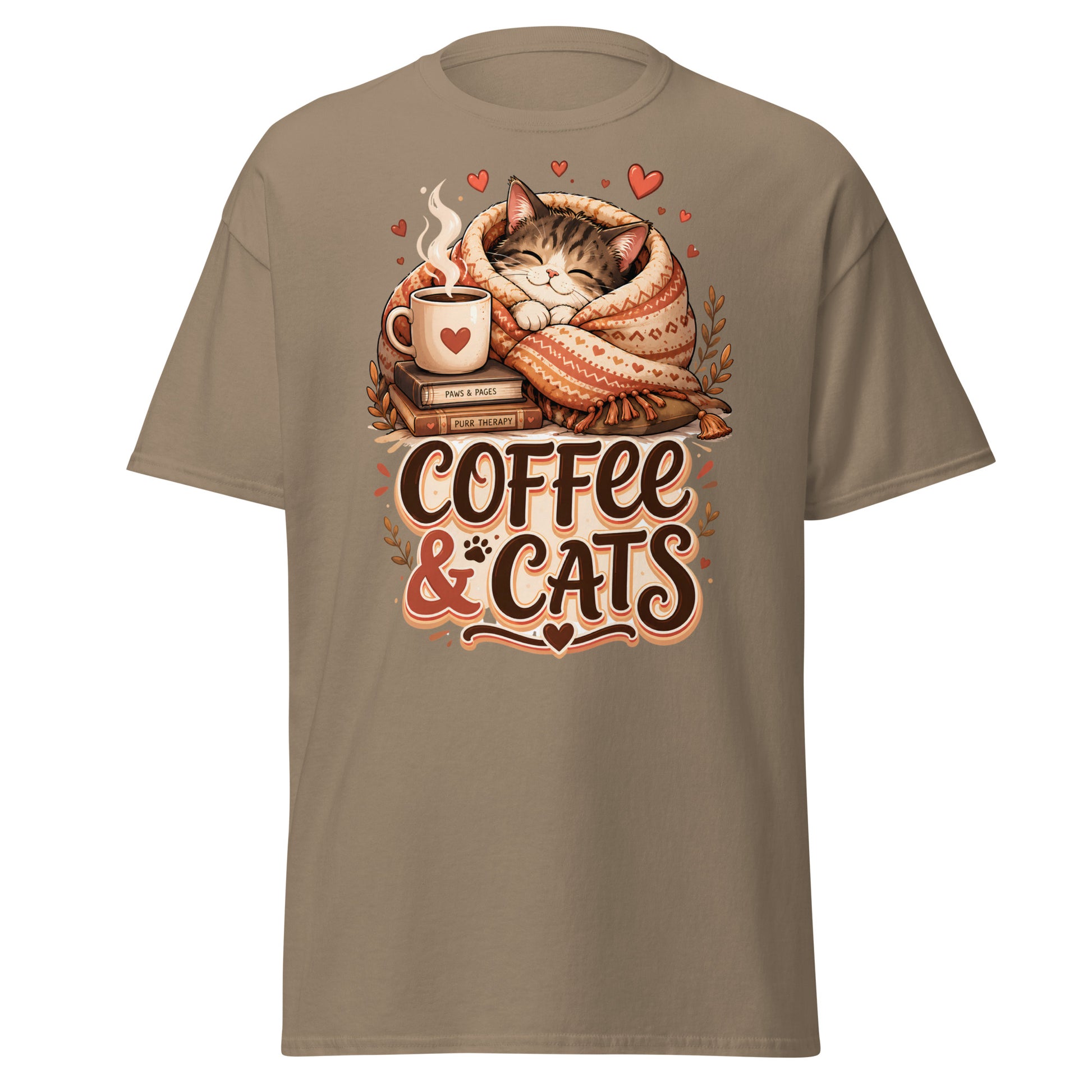 Unisex classic tee - Elite Coffee and Cats Cozy - Premium Luxury Retro Vintage Feline Design by printfluence.net