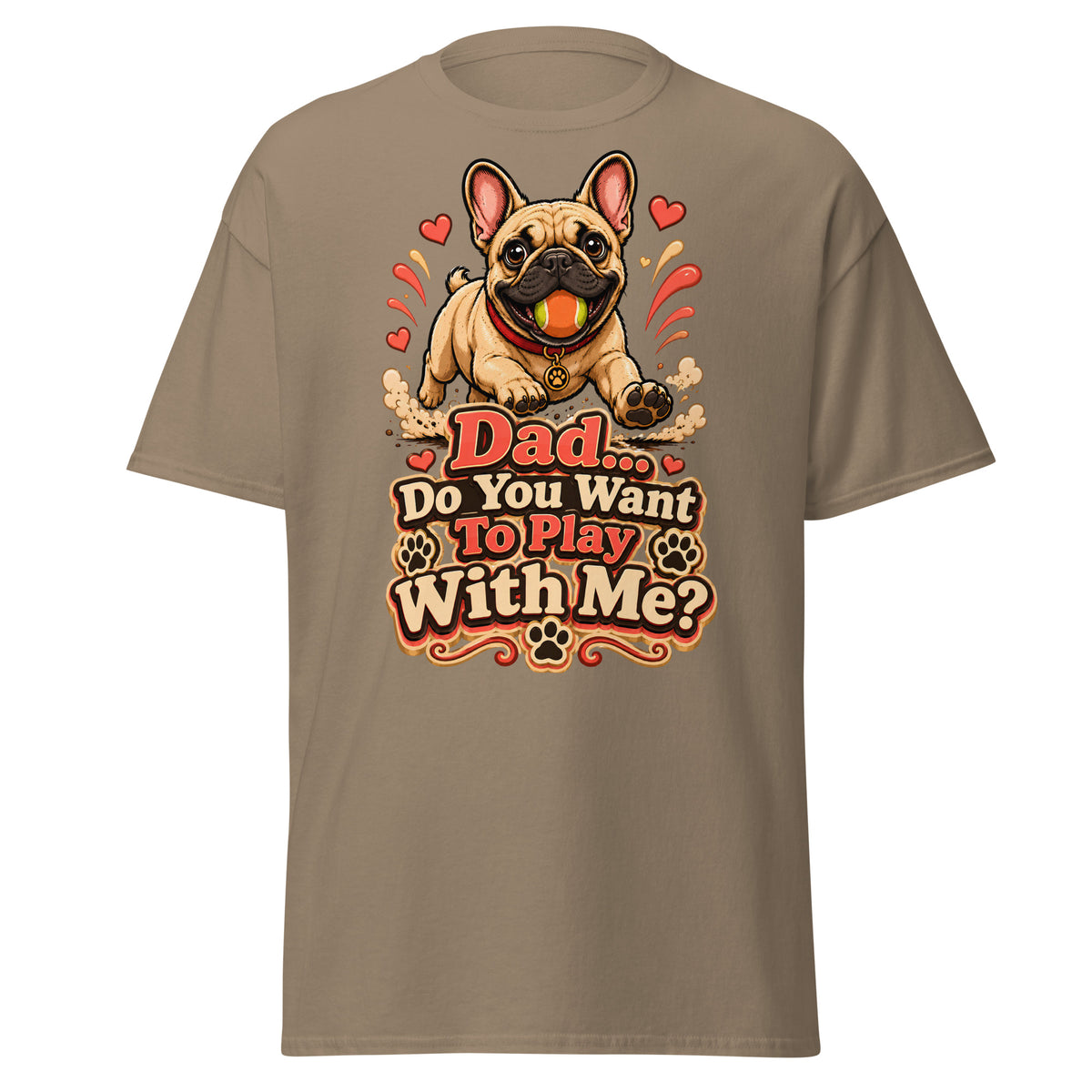 French Bulldog Dad Play Unisex Classic Tee by printfluence.net