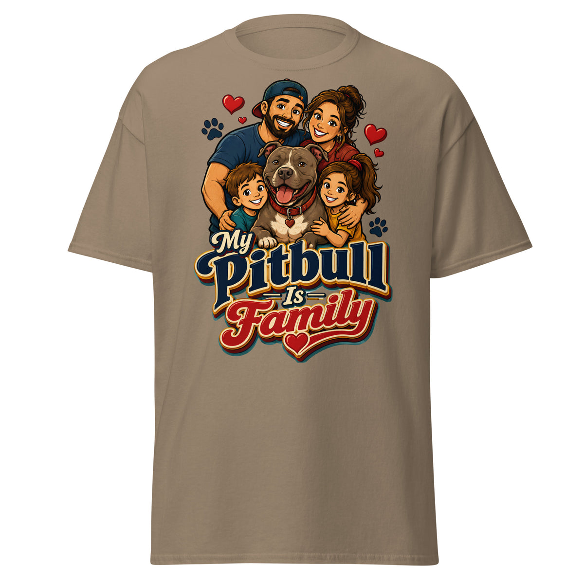 My Pitbull Is Family Pitbull Lovers Unisex Classic Tee by printfluence.net