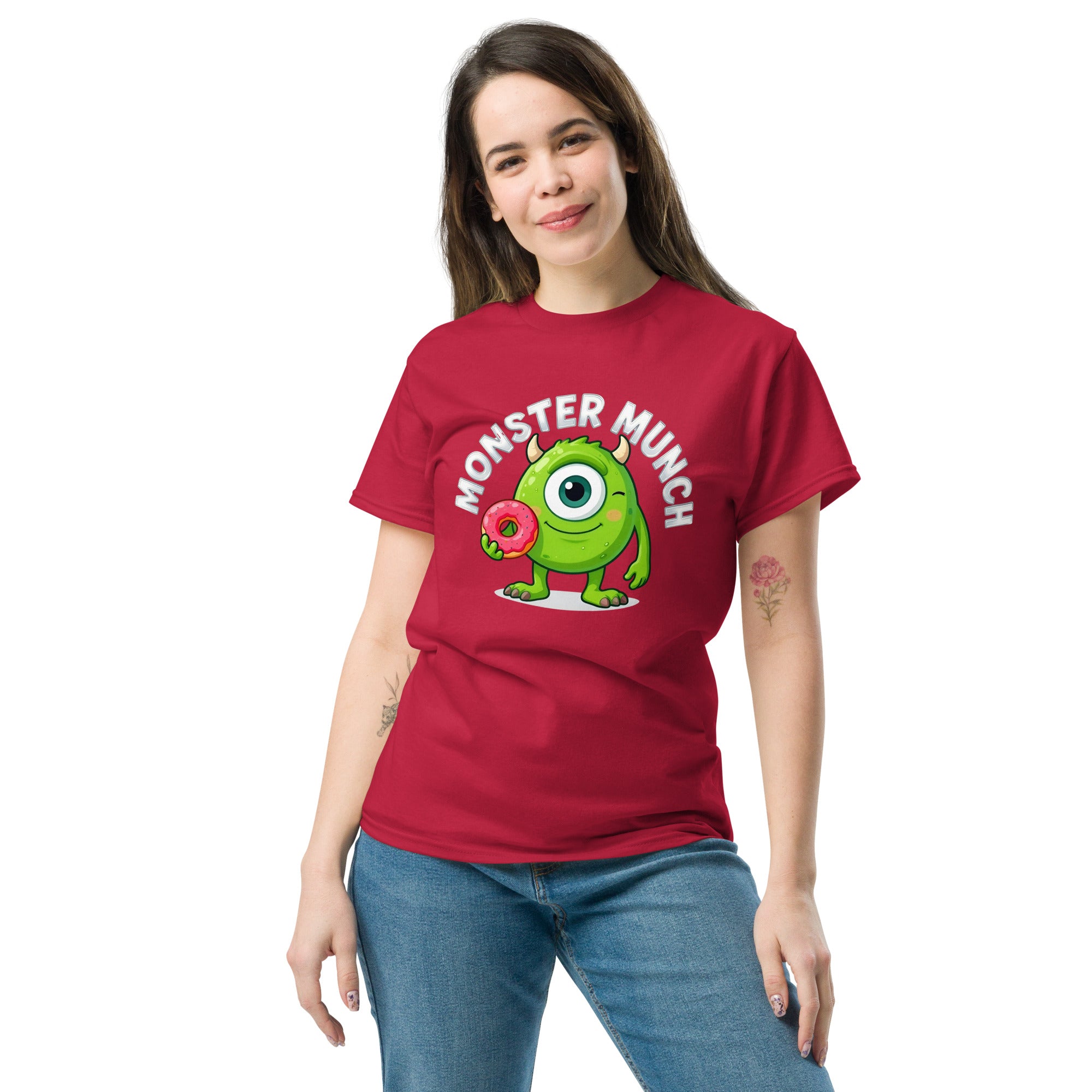 Unisex classic tee - Monster Munch T-Shirt – Funny One-Eyed Donut Monster Design by printfluence.net