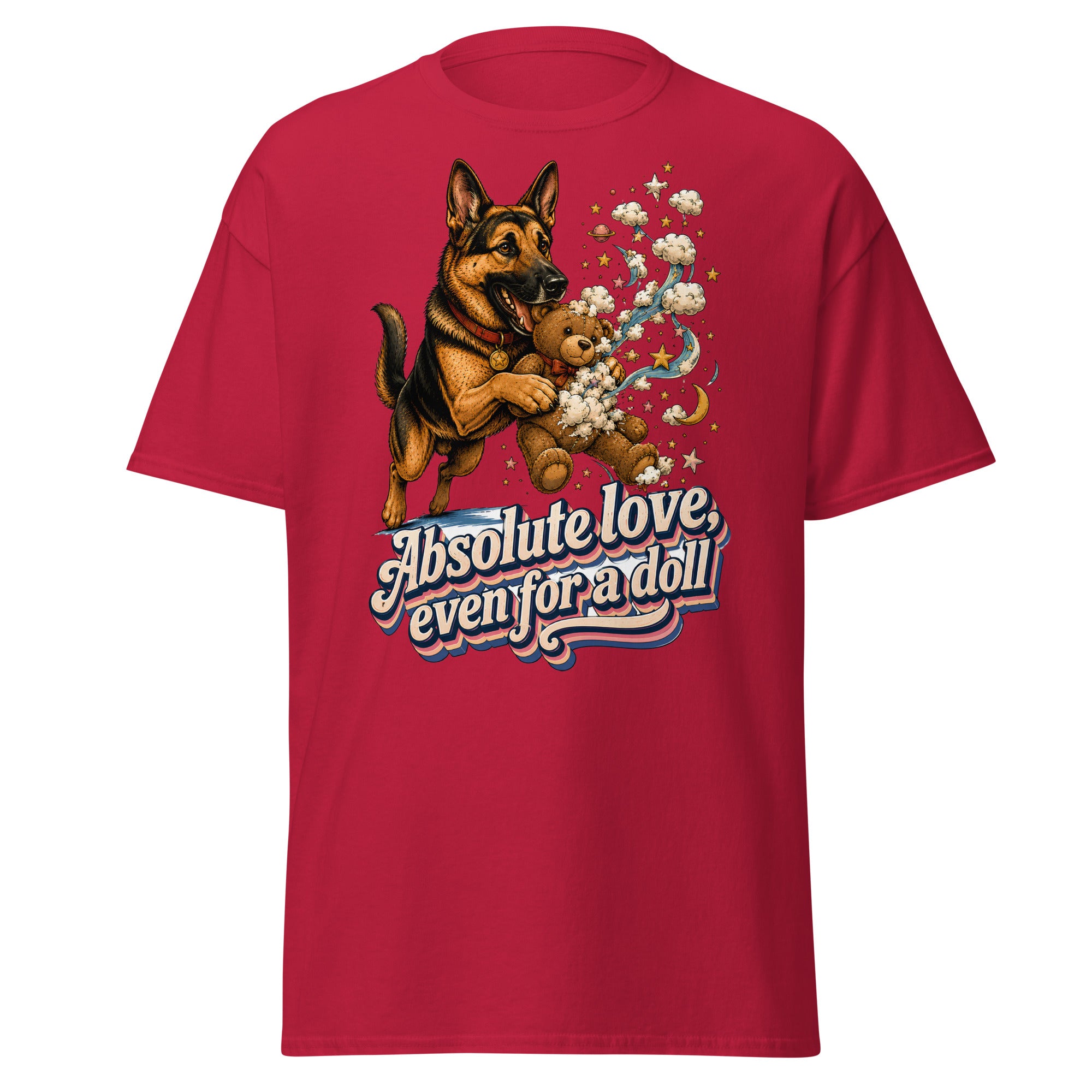 German Shepherd Lovers Unisex Classic Tee Absolute Love – Playful Canine Whimsical Art Shirt by printfluence.net