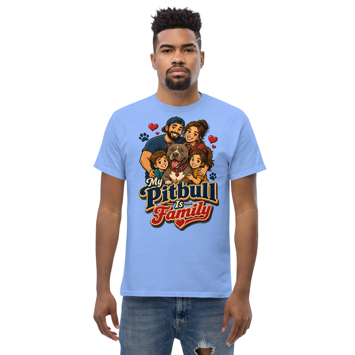 My Pitbull Is Family Pitbull Lovers Unisex Classic Tee by printfluence.net
