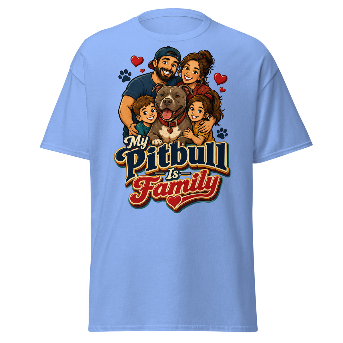 My Pitbull Is Family Pitbull Lovers Unisex Classic Tee by printfluence.net