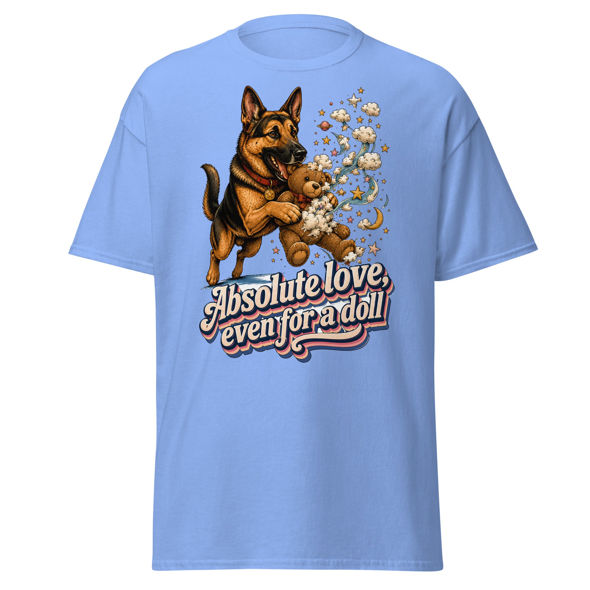 German Shepherd Lovers Unisex Classic Tee Absolute Love – Playful Canine Whimsical Art Shirt by printfluence.net
