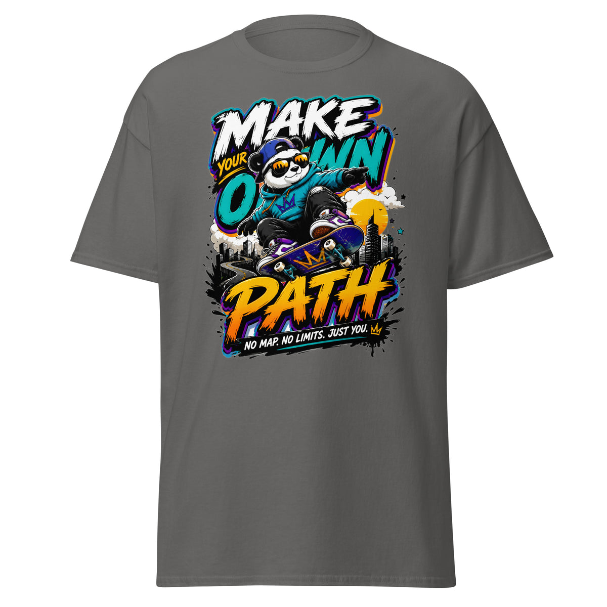 Unisex classic tee - Elite Skater Panda Make Your Own Path - Premium Urban Streetwear Graphic Design by printfluence.net