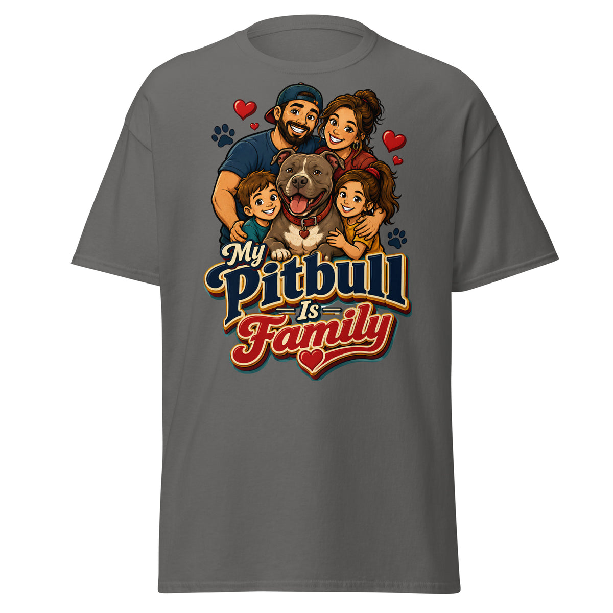 My Pitbull Is Family Pitbull Lovers Unisex Classic Tee by printfluence.net