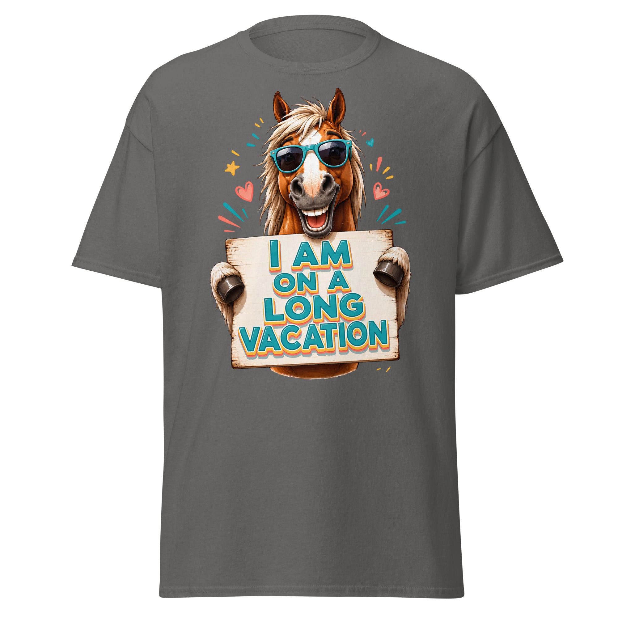 Long Vacation Horse Lovers Tee – Funny Equestrian Classic T-Shirt by printfluence.net