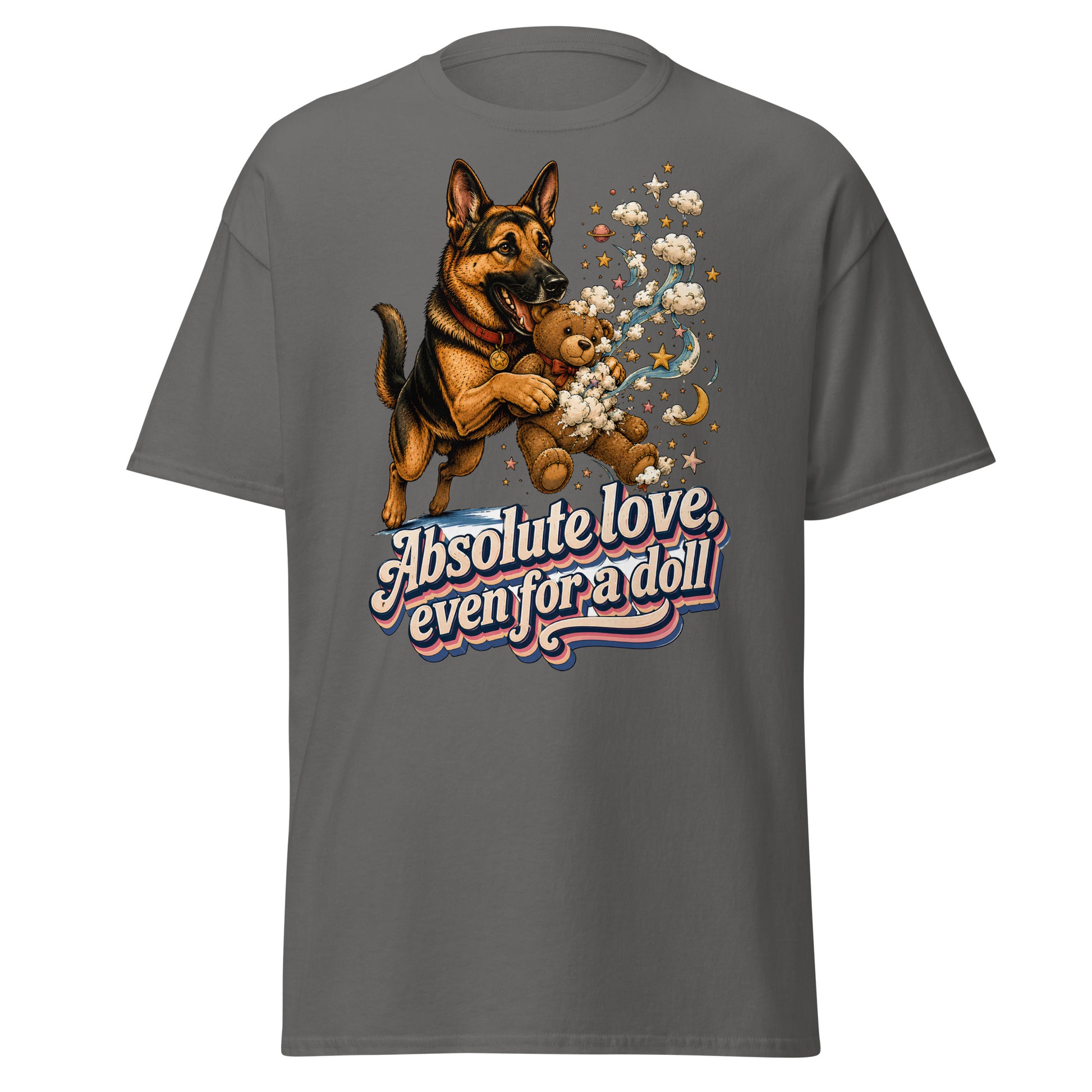 German Shepherd Lovers Unisex Classic Tee Absolute Love – Playful Canine Whimsical Art Shirt by printfluence.net
