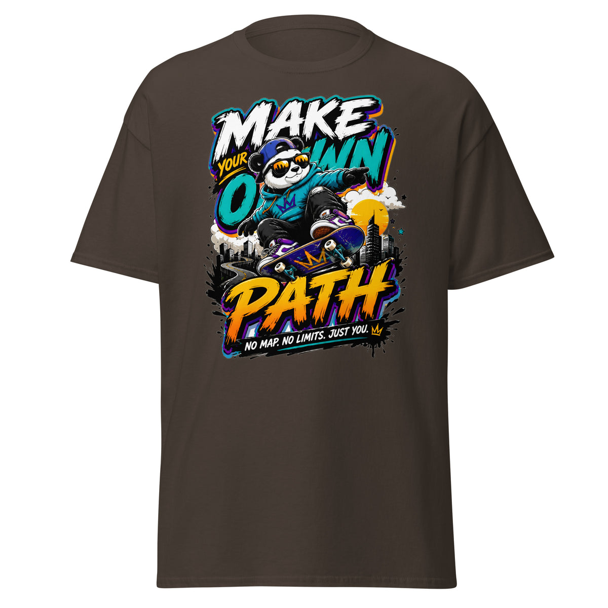 Unisex classic tee - Elite Skater Panda Make Your Own Path - Premium Urban Streetwear Graphic Design by printfluence.net