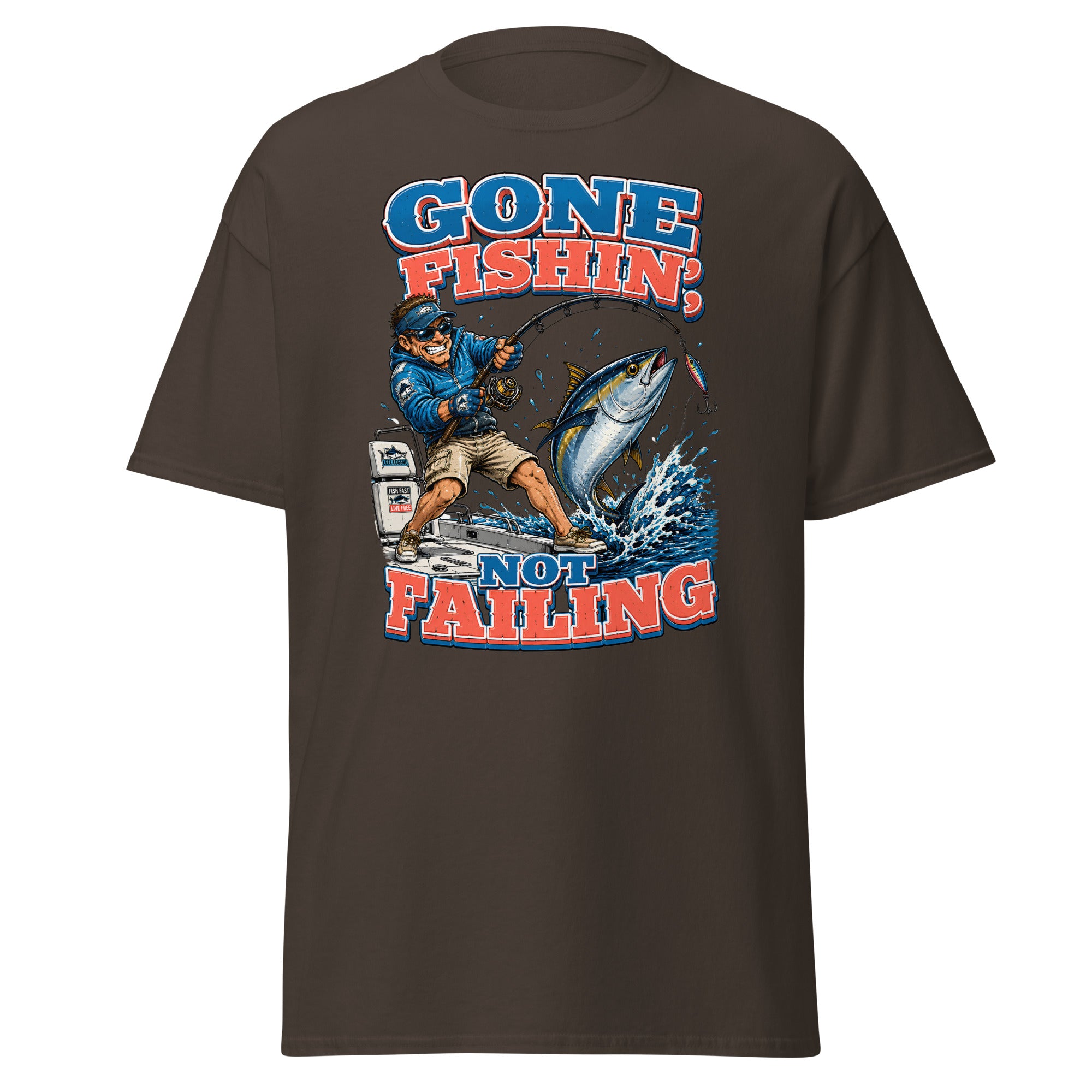 Gone Fishin Not Failing T-Shirt - Funny Tuna Fishing Graphic Tee for Men & Women, Fishing Lovers Gift by printfluence.net