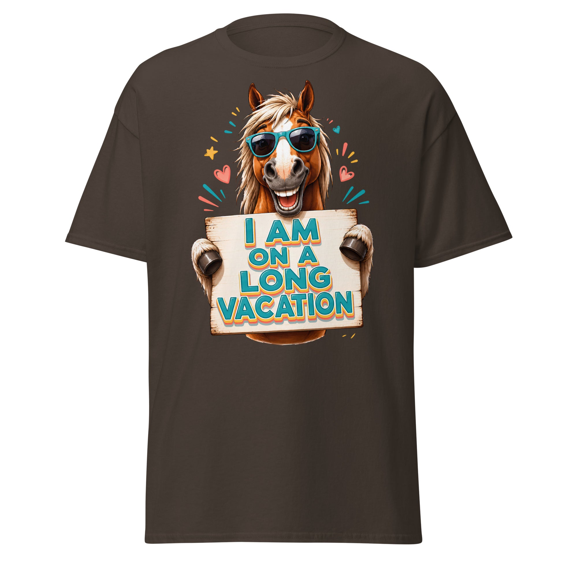 Long Vacation Horse Lovers Tee – Funny Equestrian Classic T-Shirt by printfluence.net