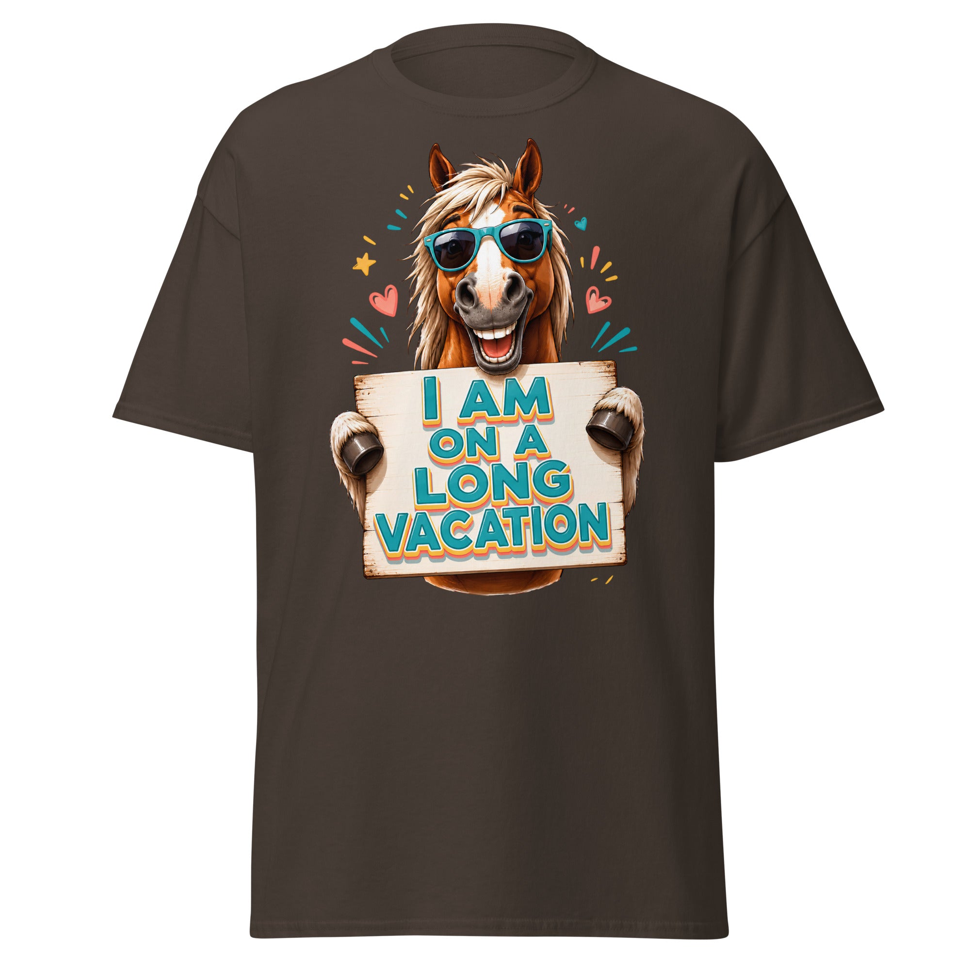 Long Vacation Horse Lovers Tee – Funny Equestrian Classic T-Shirt by printfluence.net