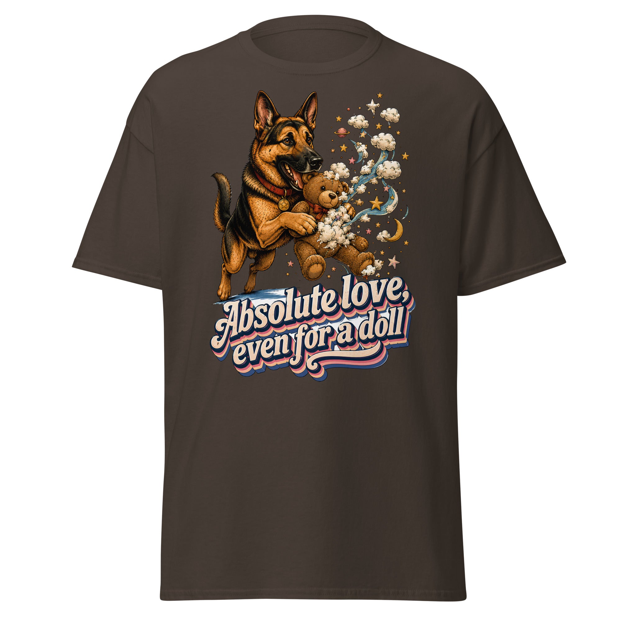 German Shepherd Lovers Unisex Classic Tee Absolute Love – Playful Canine Whimsical Art Shirt by printfluence.net