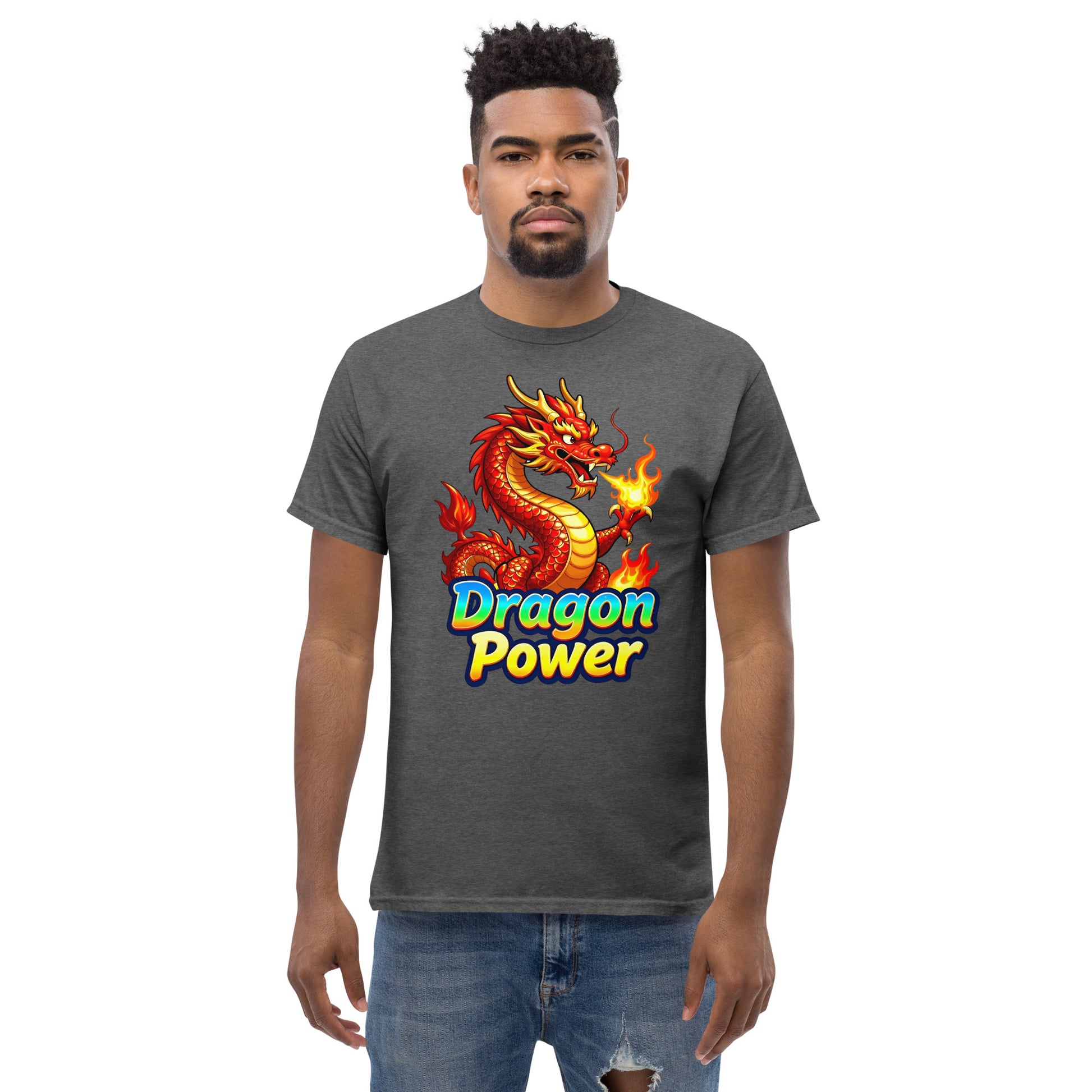 Unisex classic tee - Dragon Power Elite T-Shirt – Unleash Success Fire by printfluence.net