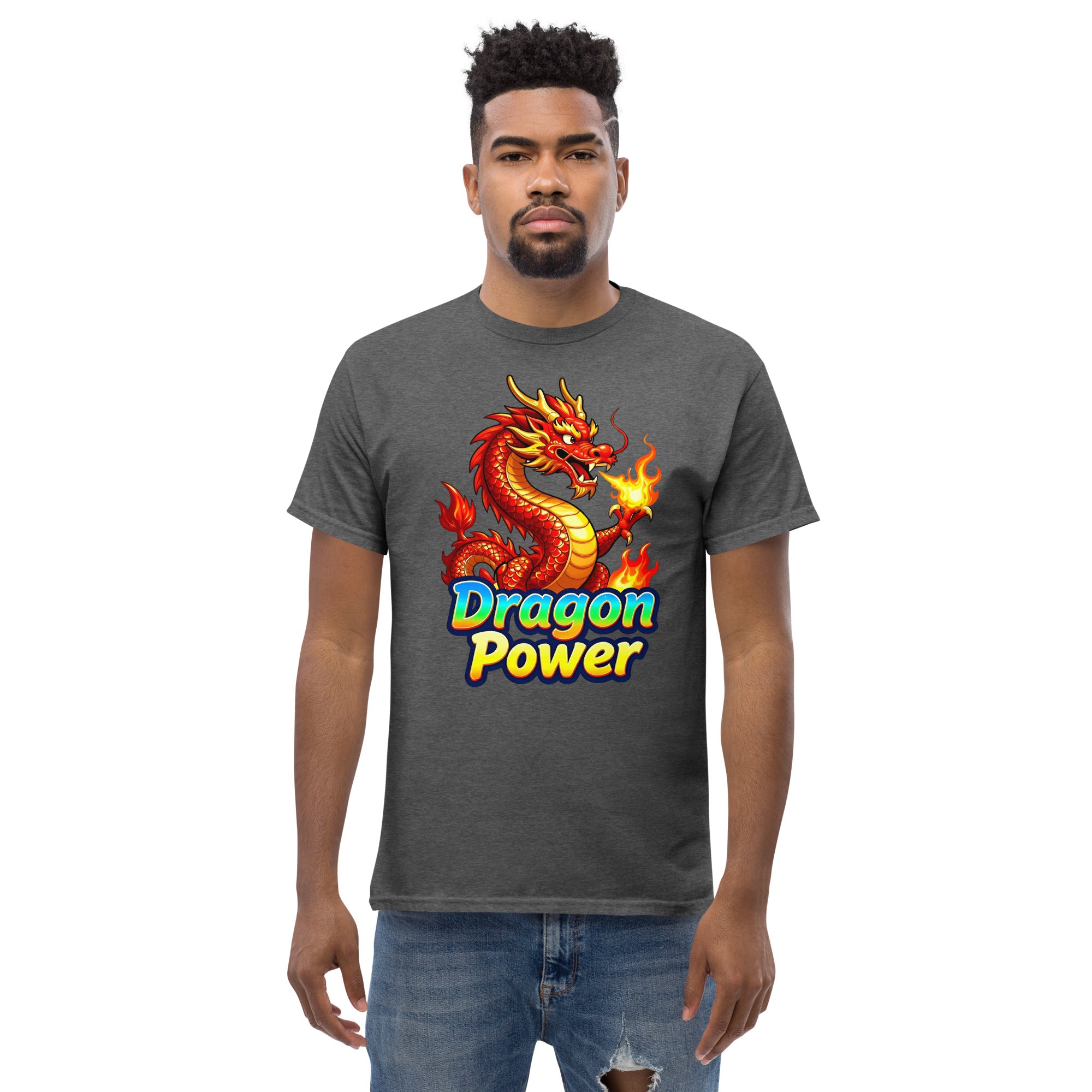 Unisex classic tee - Dragon Power Elite T-Shirt – Unleash Success Fire by printfluence.net