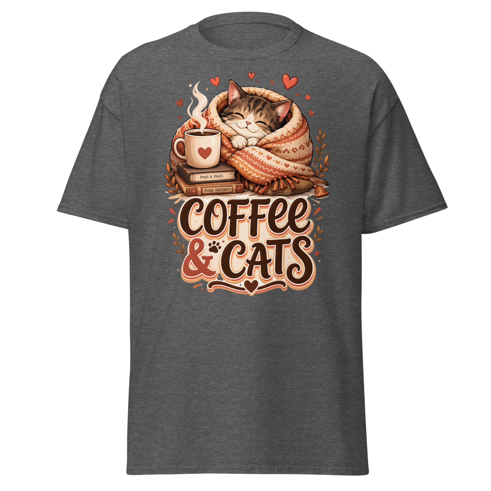 Unisex classic tee - Elite Coffee and Cats Cozy - Premium Luxury Retro Vintage Feline Design by printfluence.net