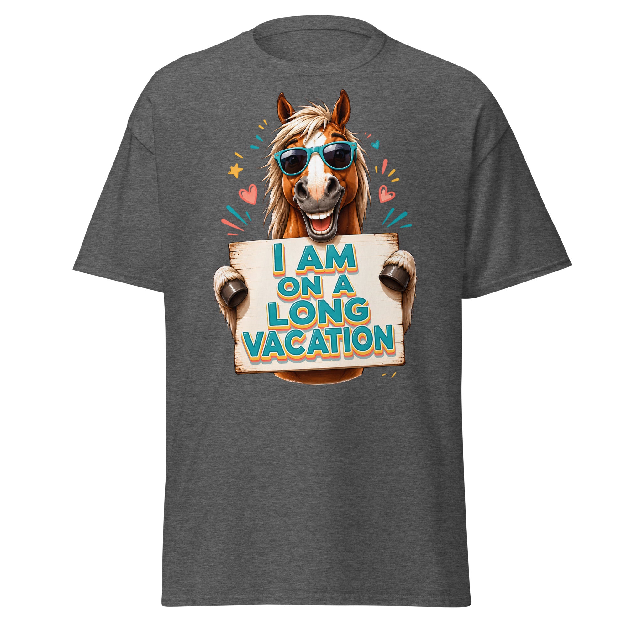 Long Vacation Horse Lovers Tee – Funny Equestrian Classic T-Shirt by printfluence.net