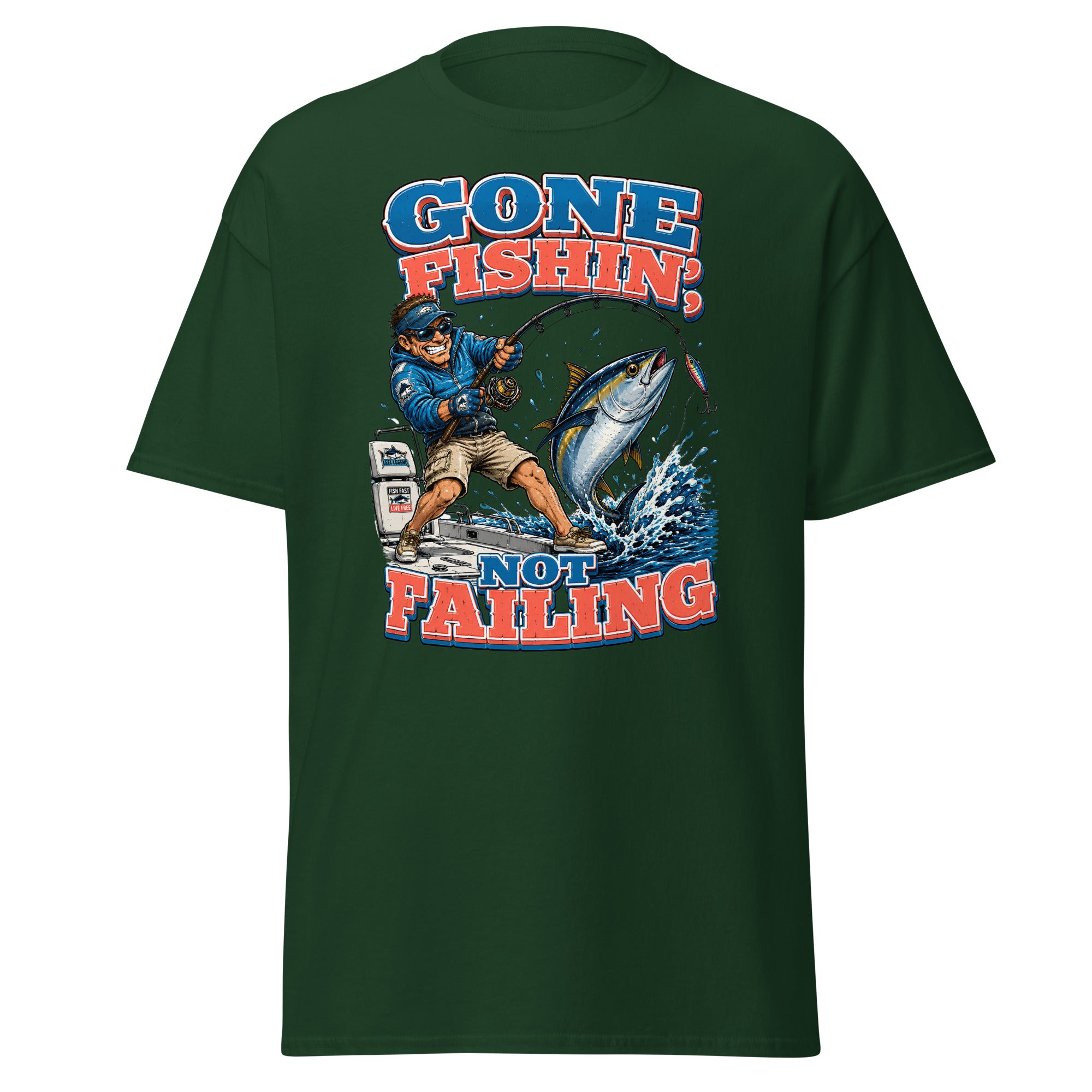 Gone Fishin Not Failing T-Shirt - Funny Tuna Fishing Graphic Tee for Men & Women, Fishing Lovers Gift by printfluence.net