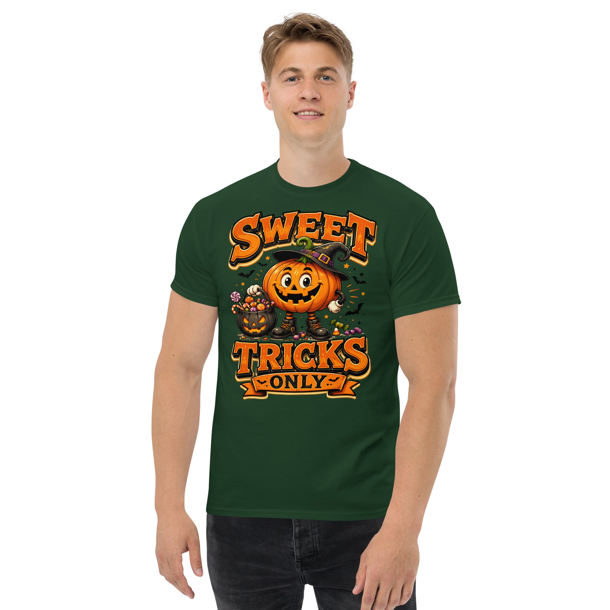 Vintage Halloween Pumpkin Horror & Mystery Unisex Classic Tee by printfluence.net