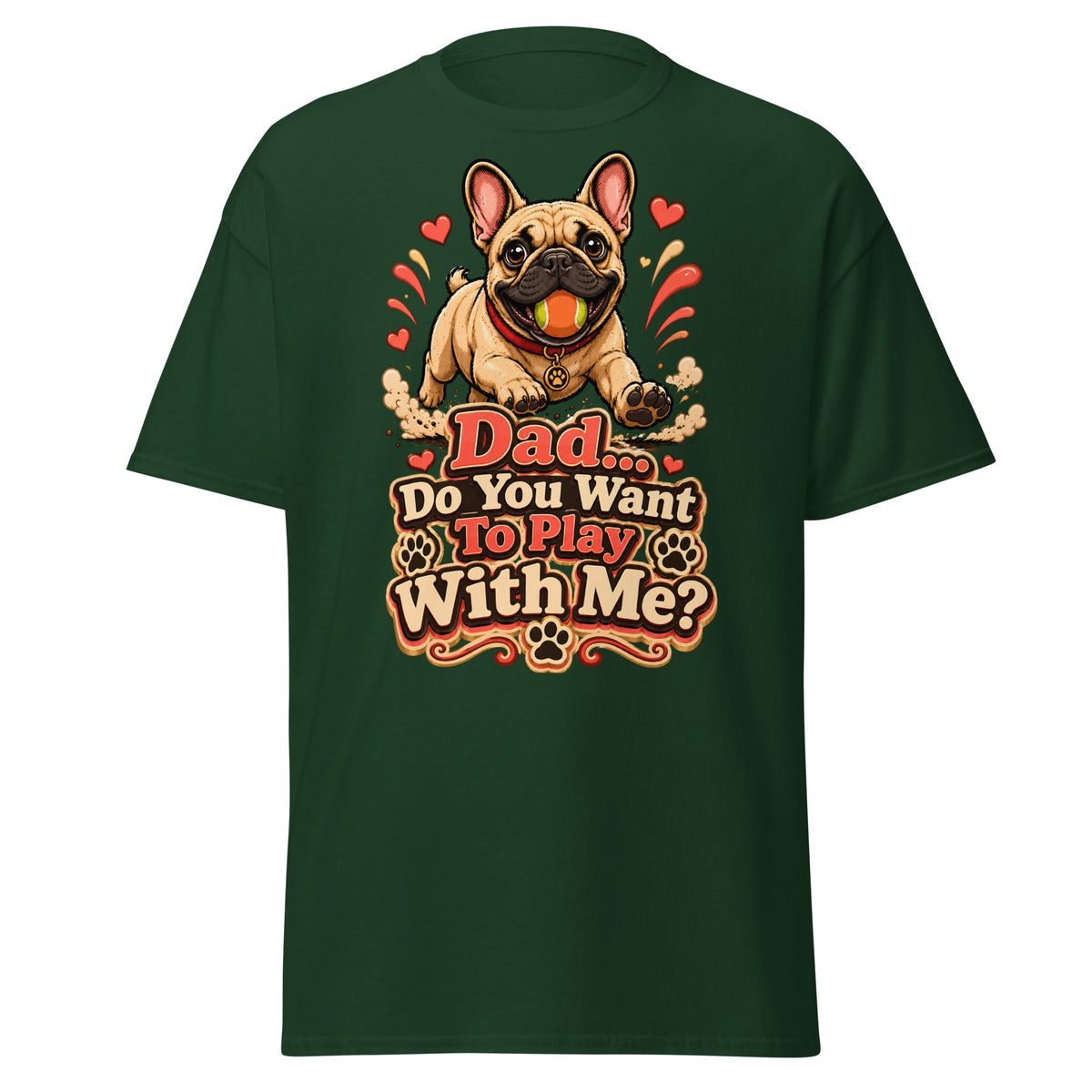 French Bulldog Dad Play Unisex Classic Tee by printfluence.net