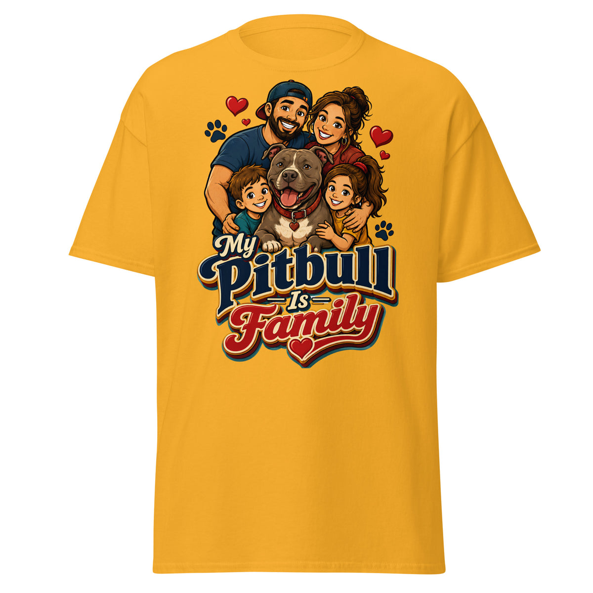 My Pitbull Is Family Pitbull Lovers Unisex Classic Tee by printfluence.net