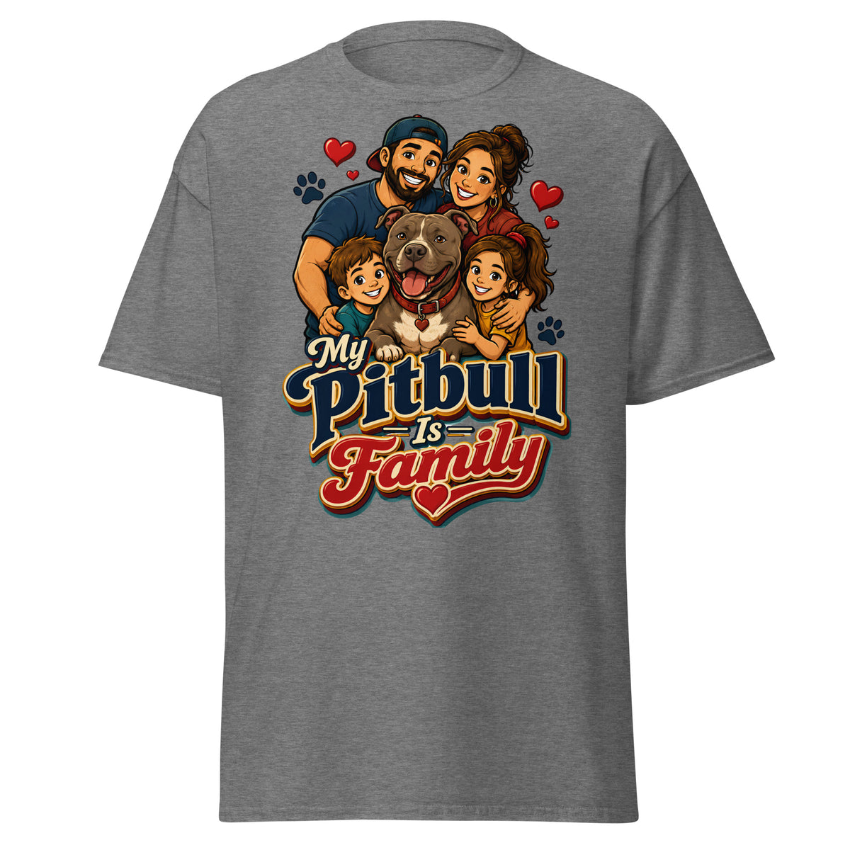 My Pitbull Is Family Pitbull Lovers Unisex Classic Tee by printfluence.net