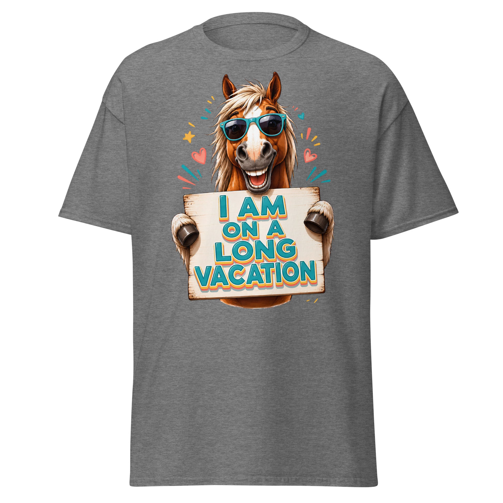 Long Vacation Horse Lovers Tee – Funny Equestrian Classic T-Shirt by printfluence.net
