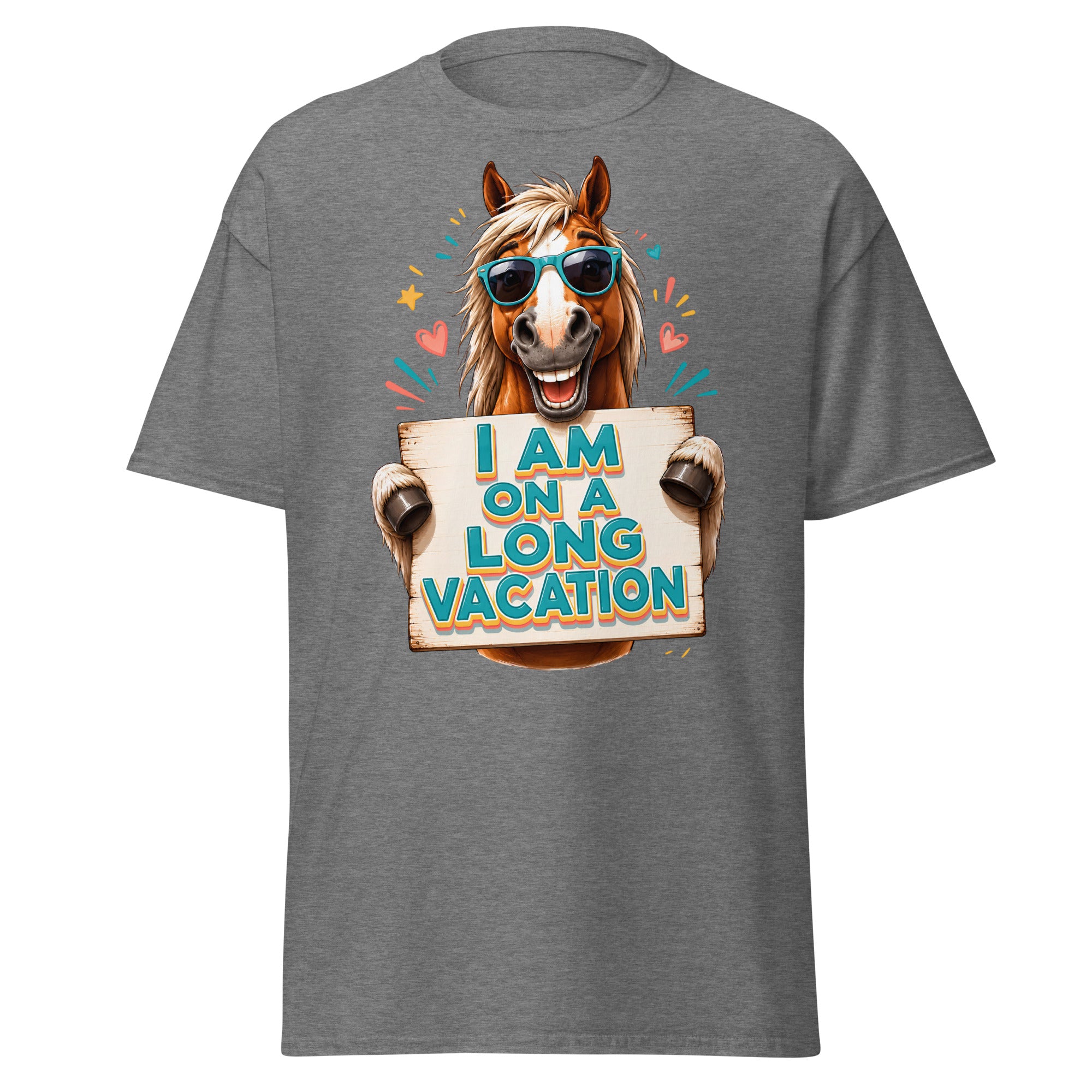 Long Vacation Horse Lovers Tee – Funny Equestrian Classic T-Shirt by printfluence.net