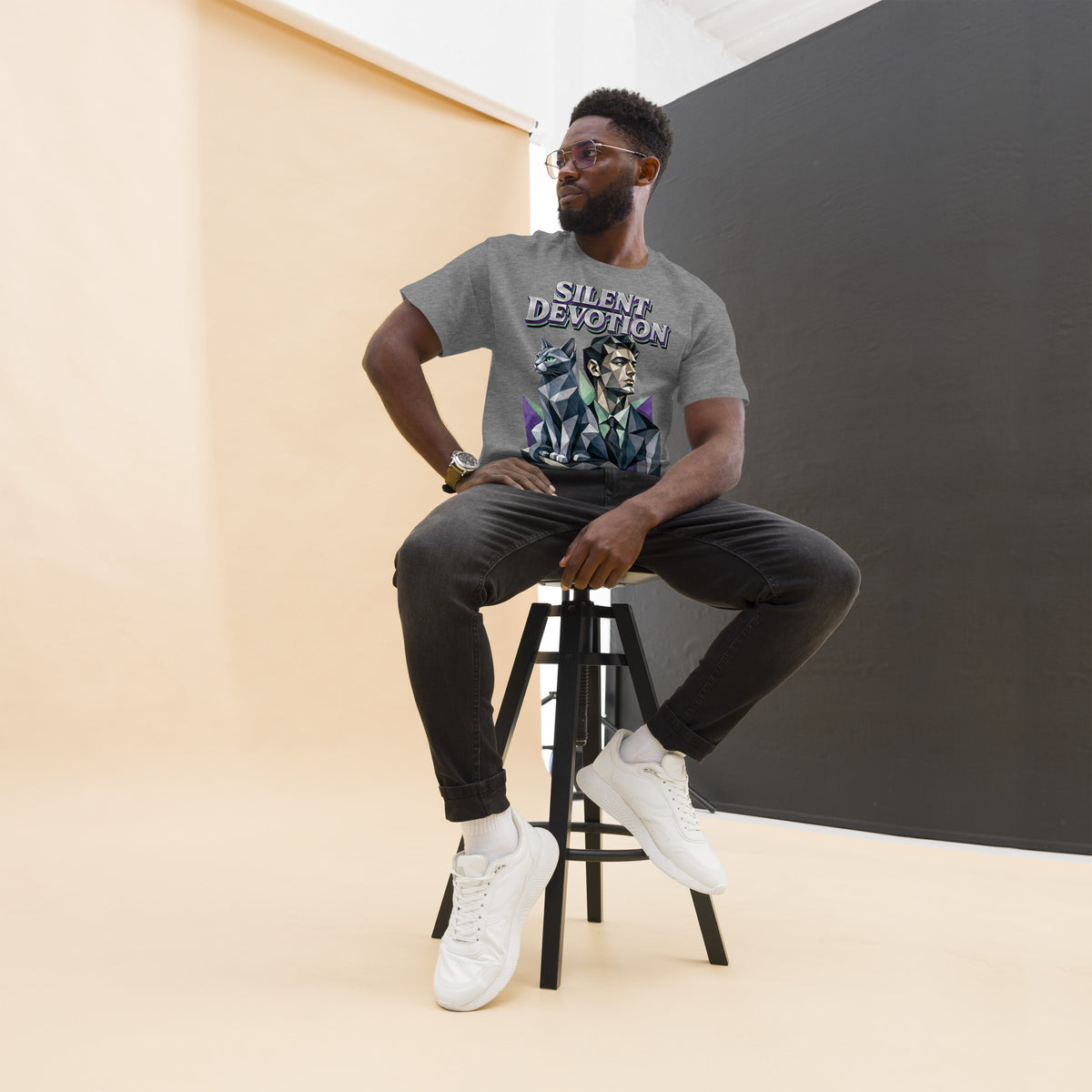Cat Lovers Unisex Classic Tee Silent Devotion by printfluence.net