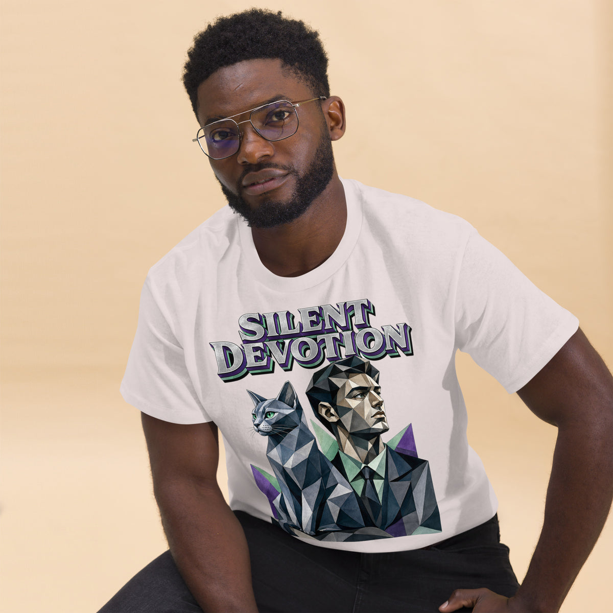 Cat Lovers Unisex Classic Tee Silent Devotion by printfluence.net