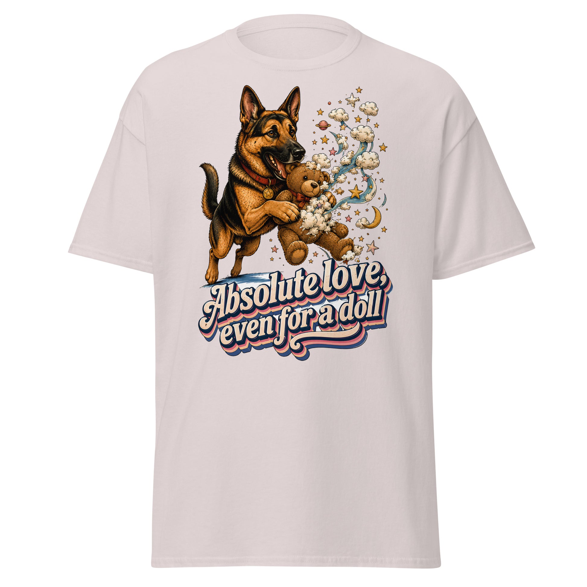 German Shepherd Lovers Unisex Classic Tee Absolute Love – Playful Canine Whimsical Art Shirt by printfluence.net