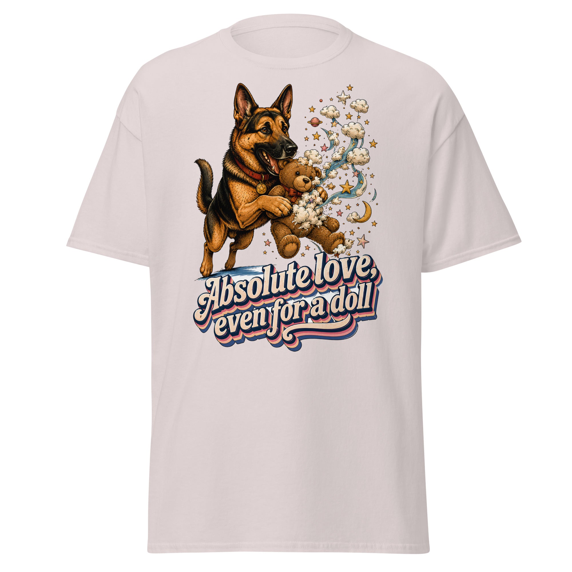 German Shepherd Lovers Unisex Classic Tee Absolute Love – Playful Canine Whimsical Art Shirt by printfluence.net